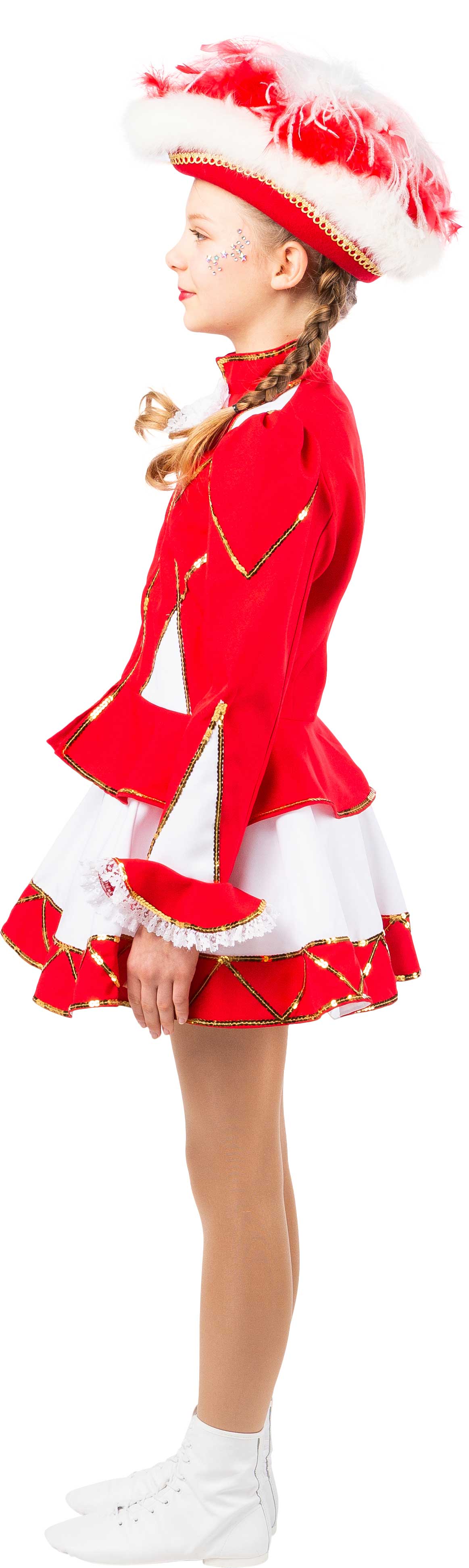 Costume étencielle, rouge-blanc à bordure doré