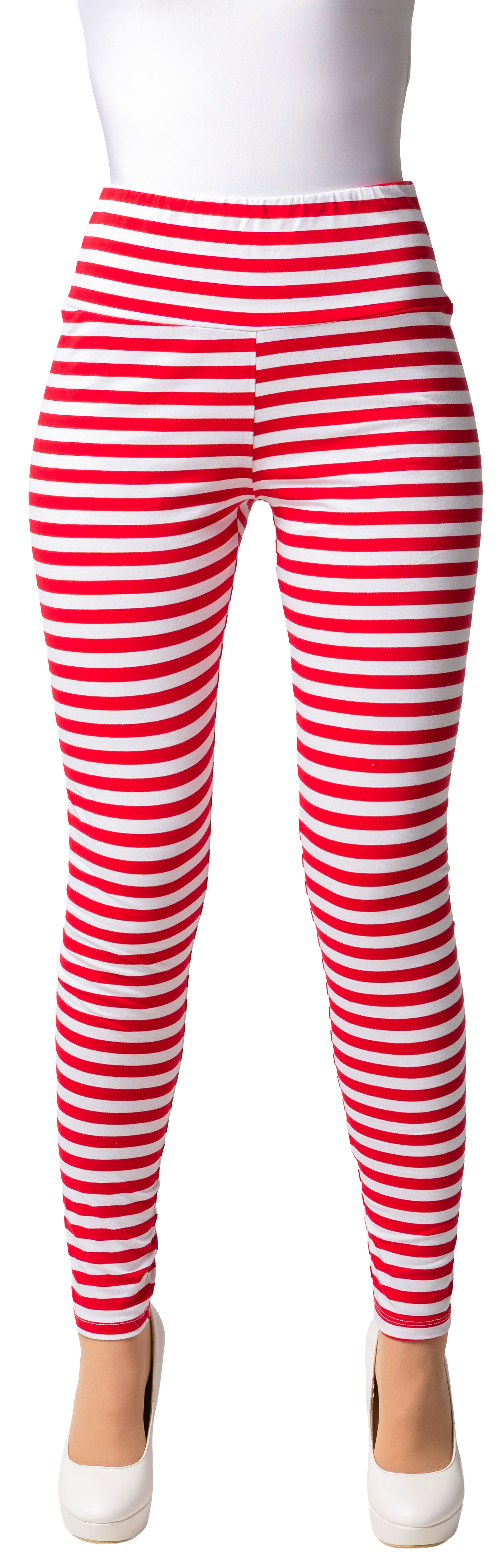 Leggings gestreift, rot/weiß 