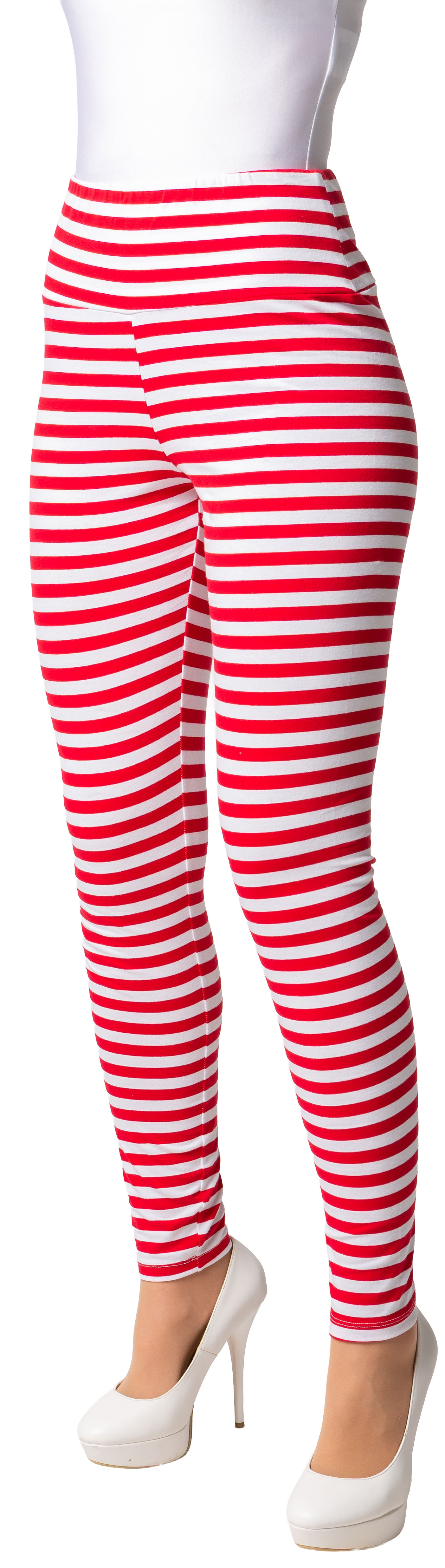Leggings gestreift, rot/weiß 