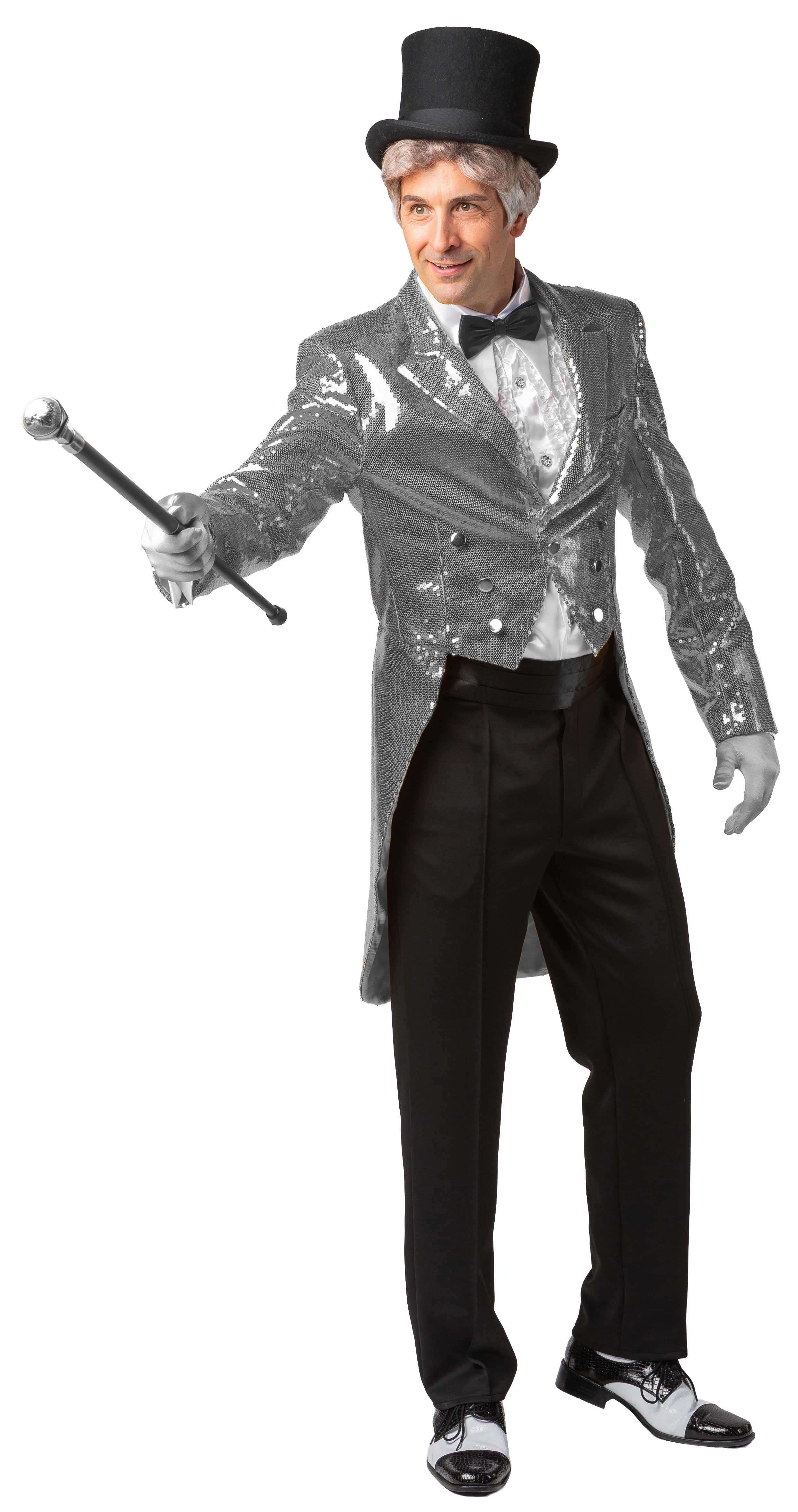 queue de pie pour homme Paillette, argent