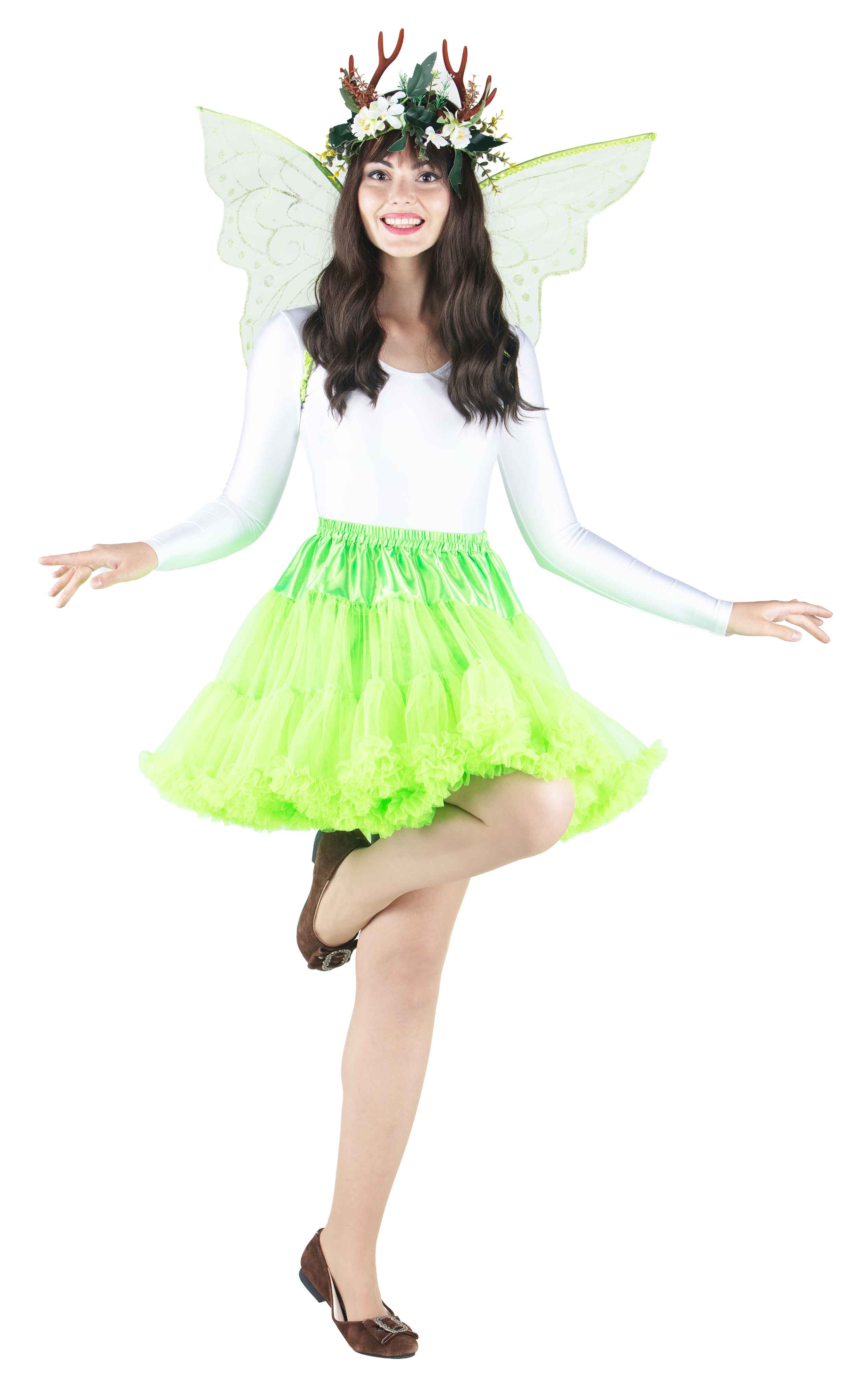 Short tutu with a frill, neon green