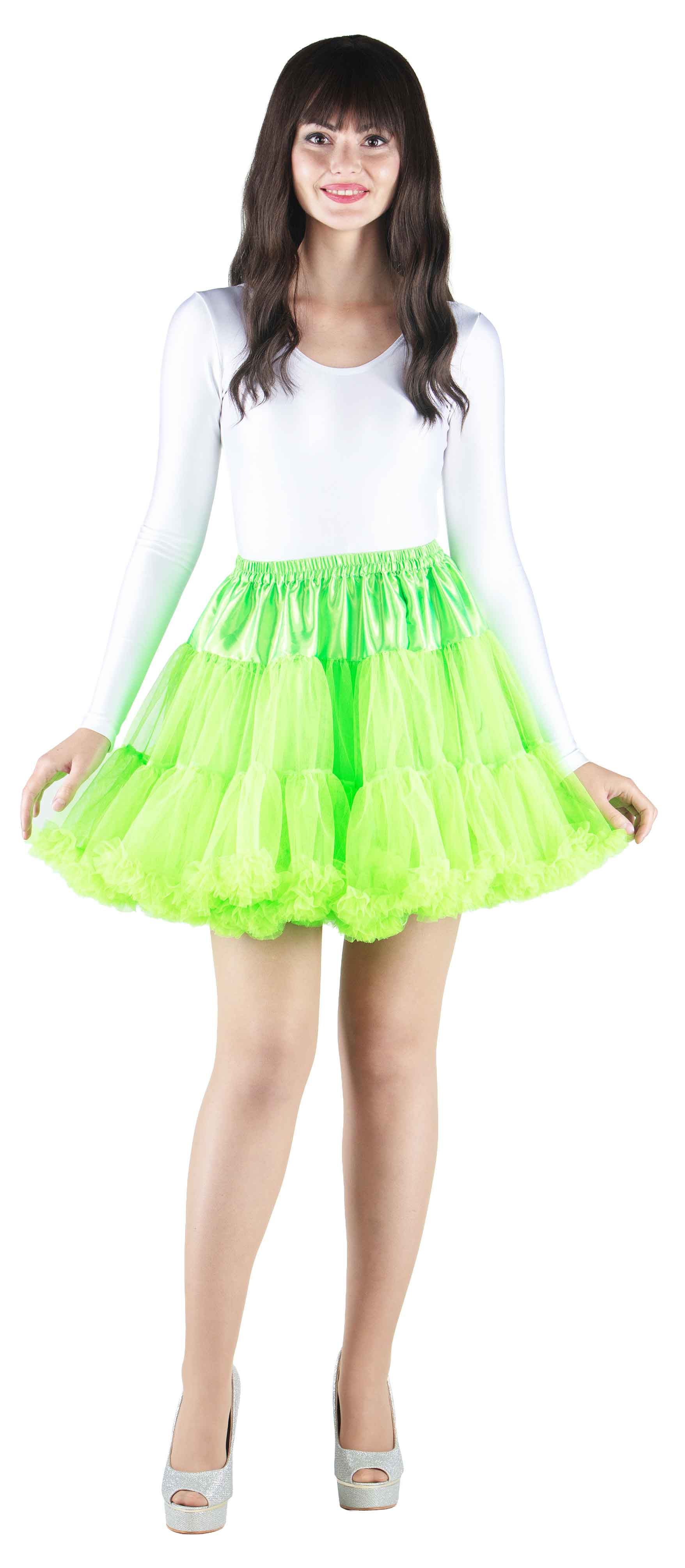 Short tutu with a frill, neon green