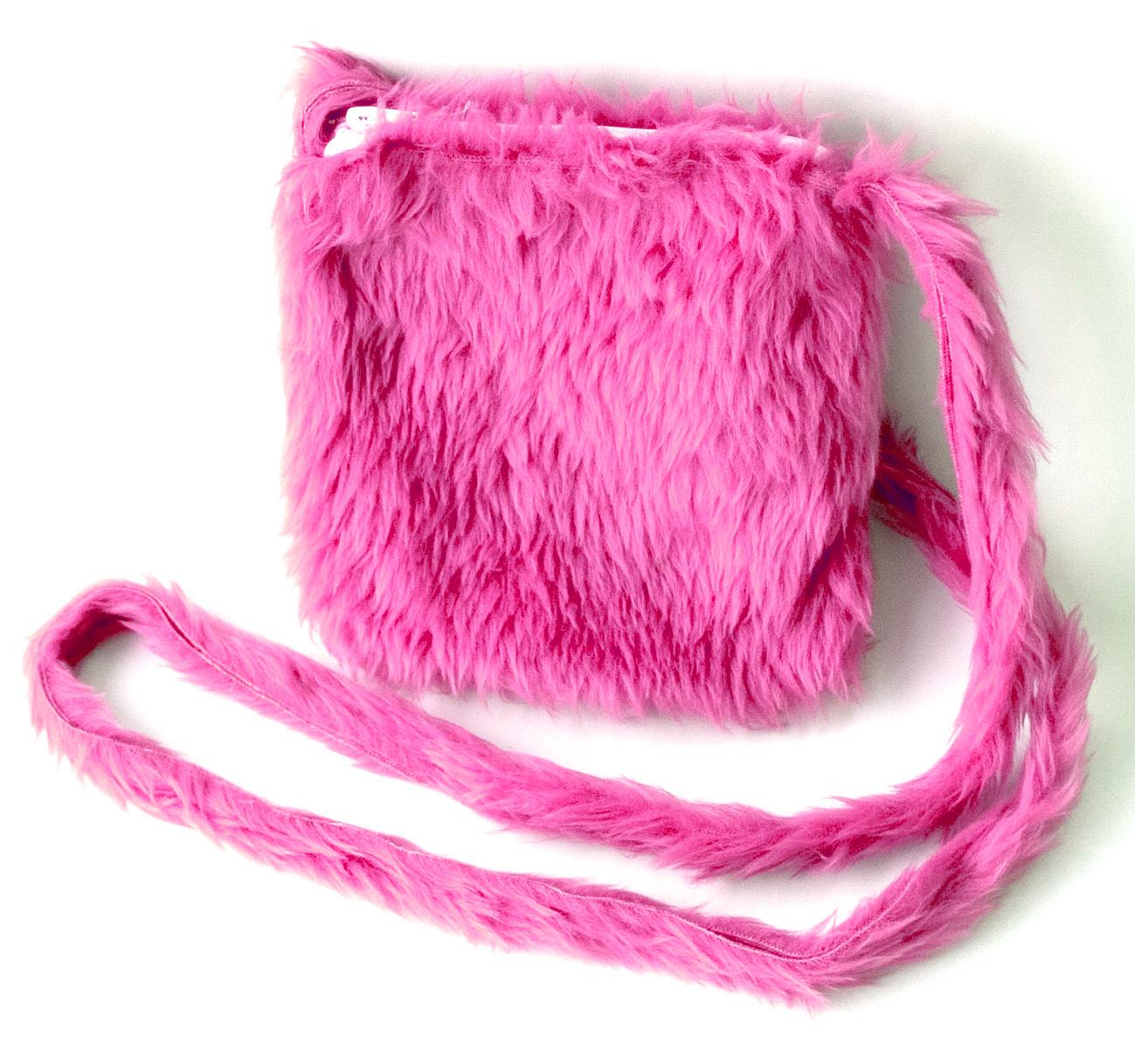 Plush bag, neon pink