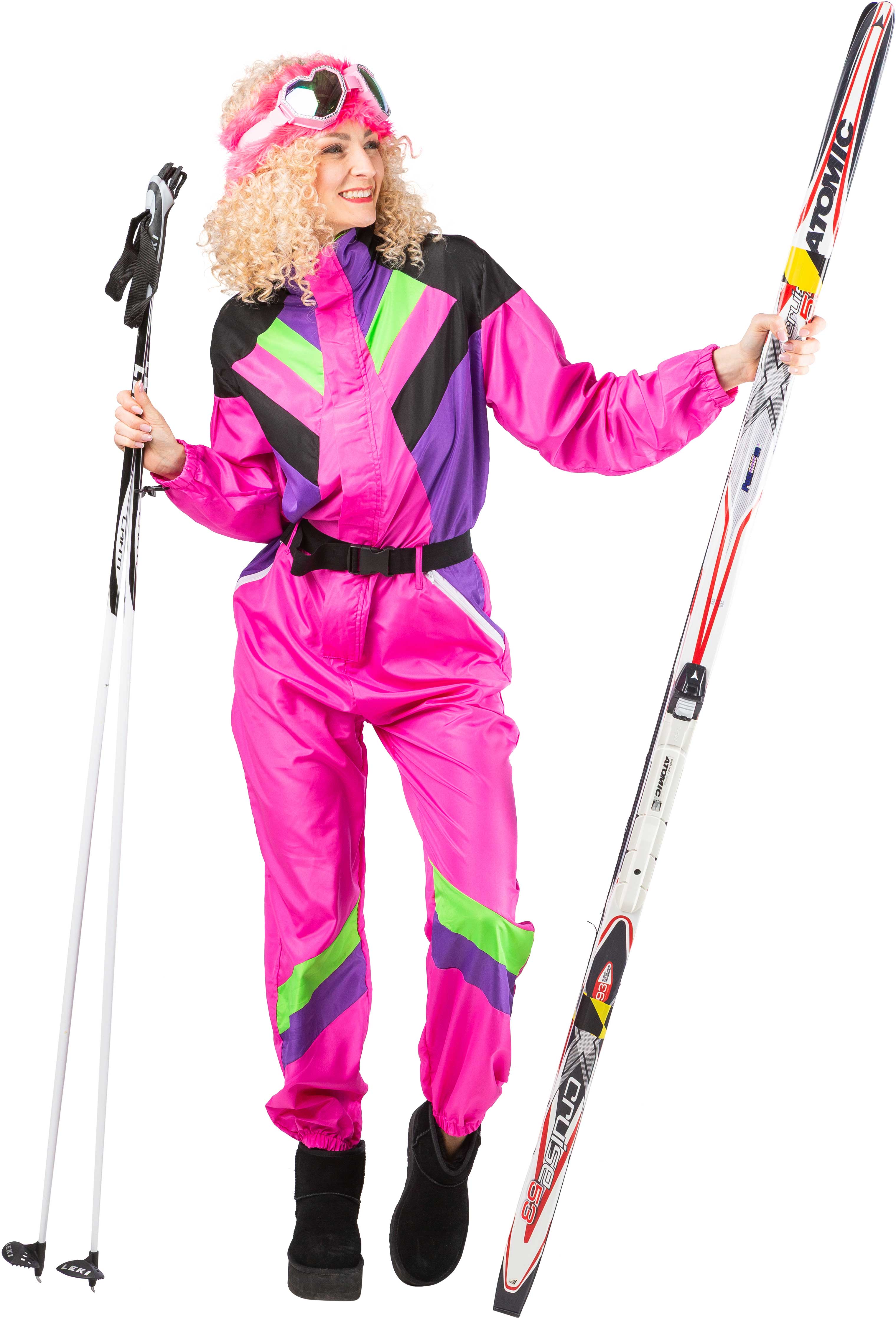 Schneeanzug Retro Damen, pink