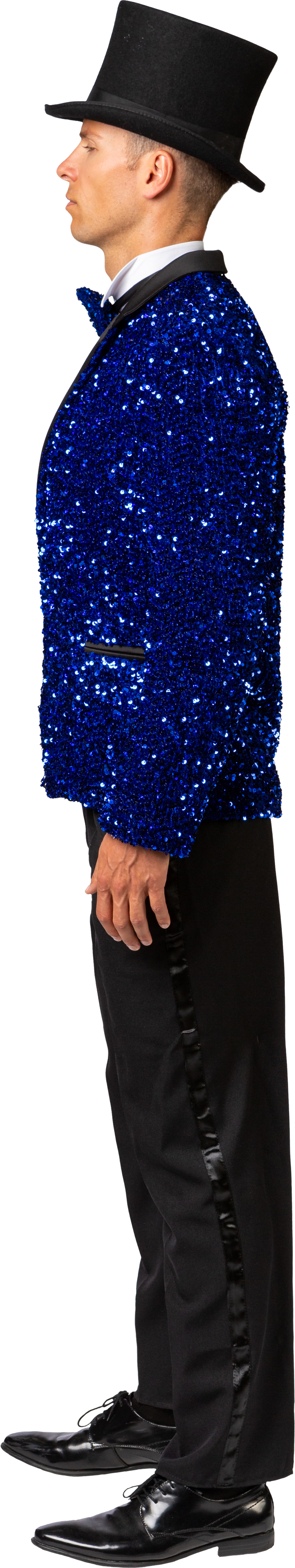 Veste à paillettes pour hommes, bleu