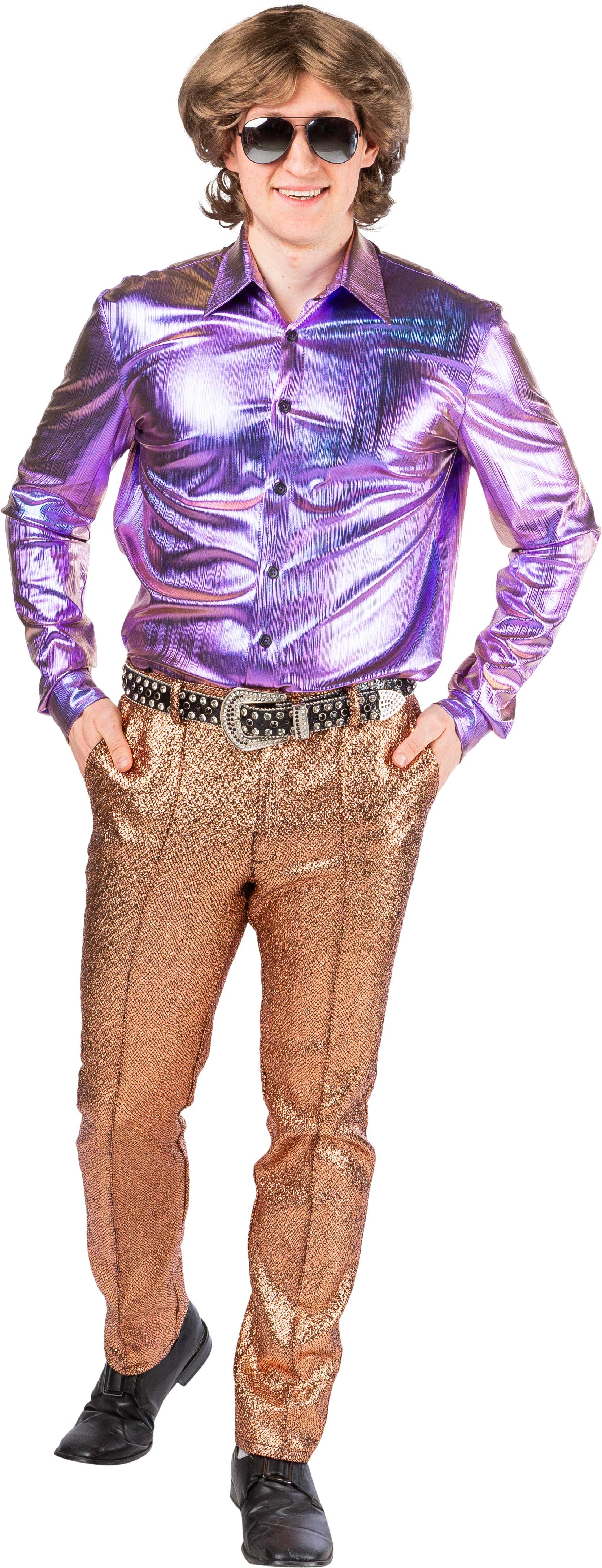 Chemise métallisée, violet