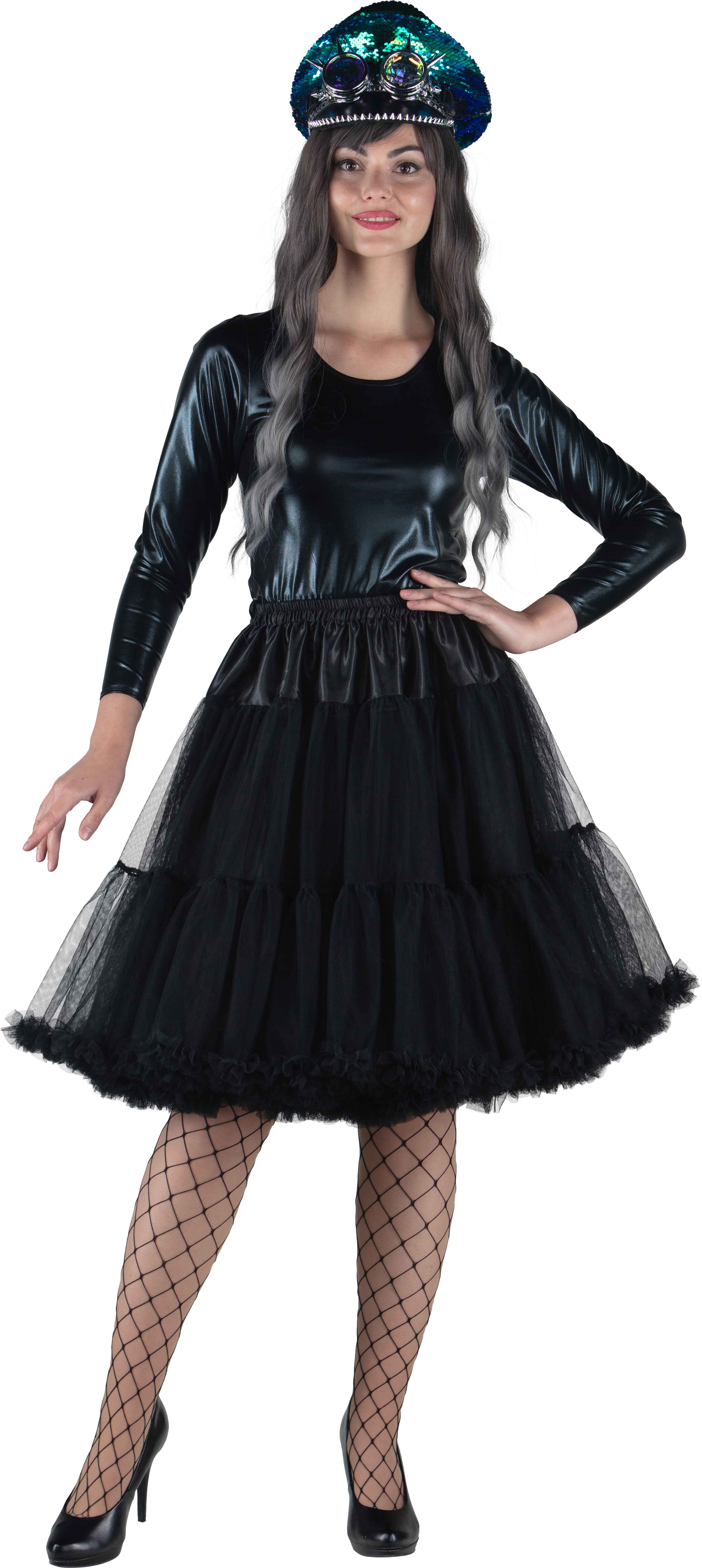 Long tutu with a frill, black
