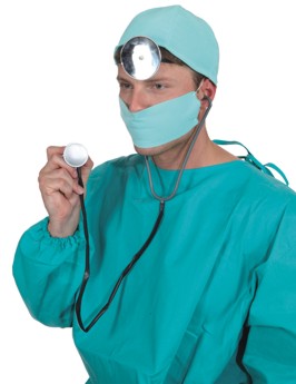 Doctor-Set (face mask, stethoscope, cape-reflector)