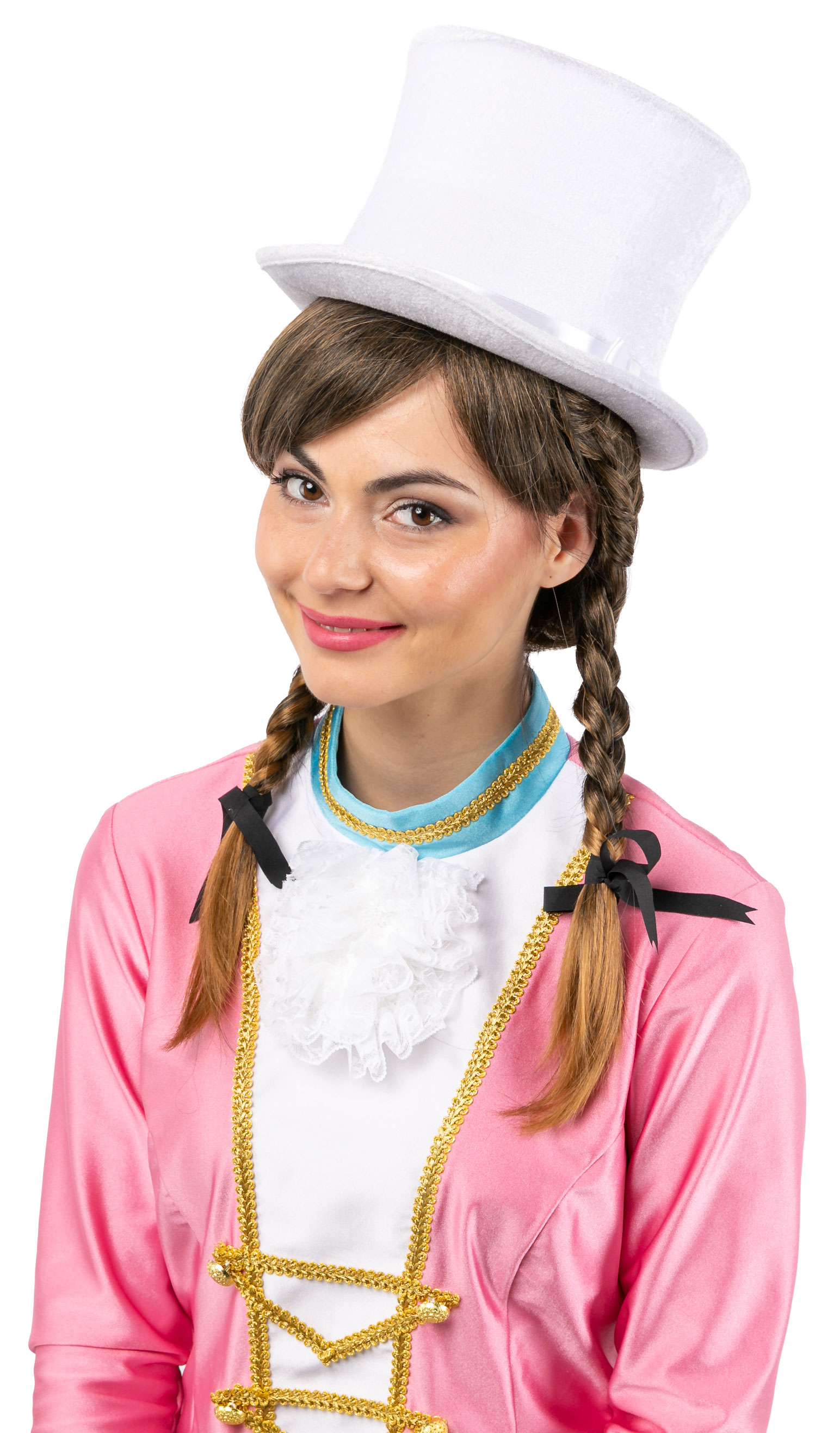 Hut aus weißem Samt - Höhe 15,5 cm 