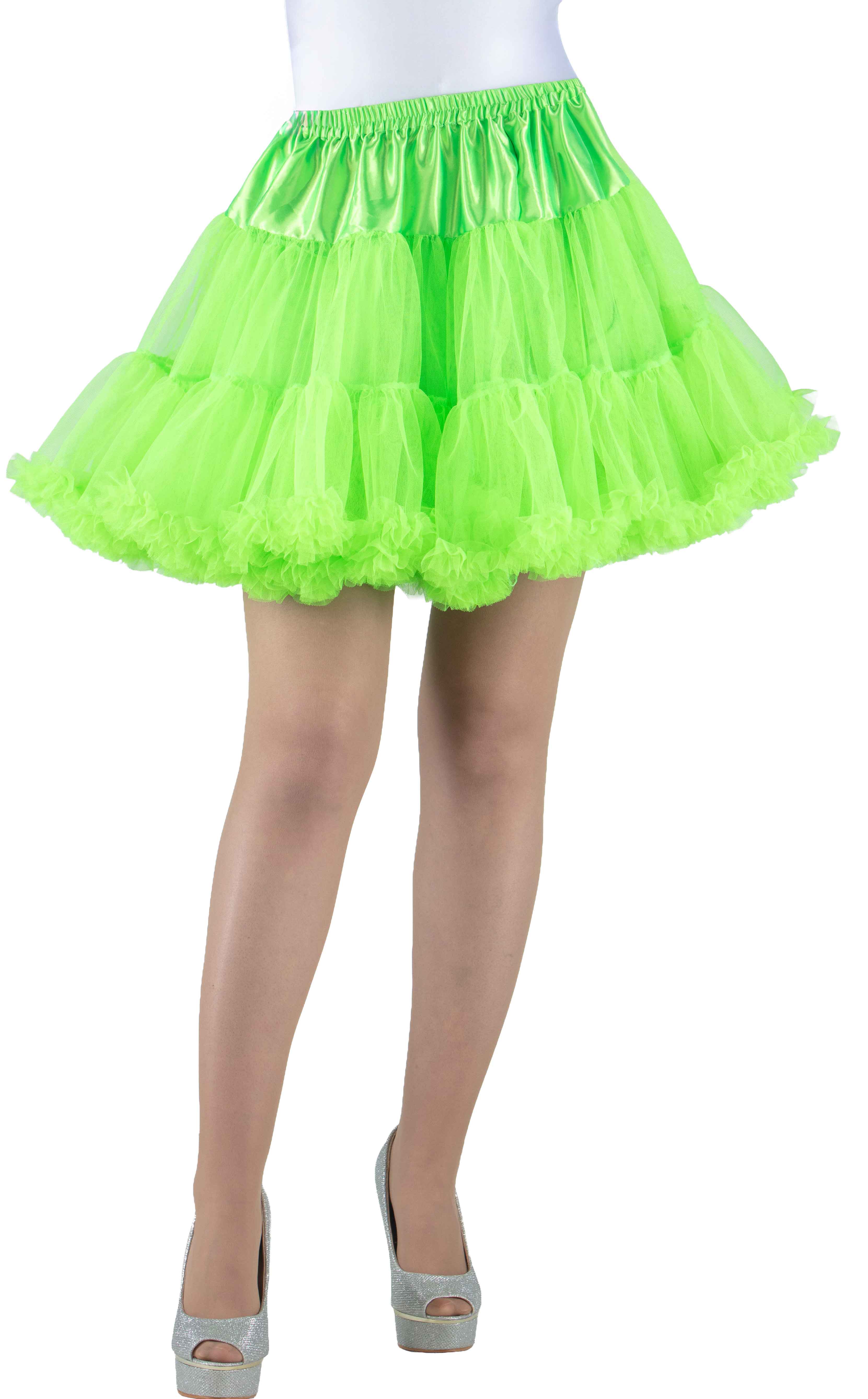 Short tutu with a frill, neon green