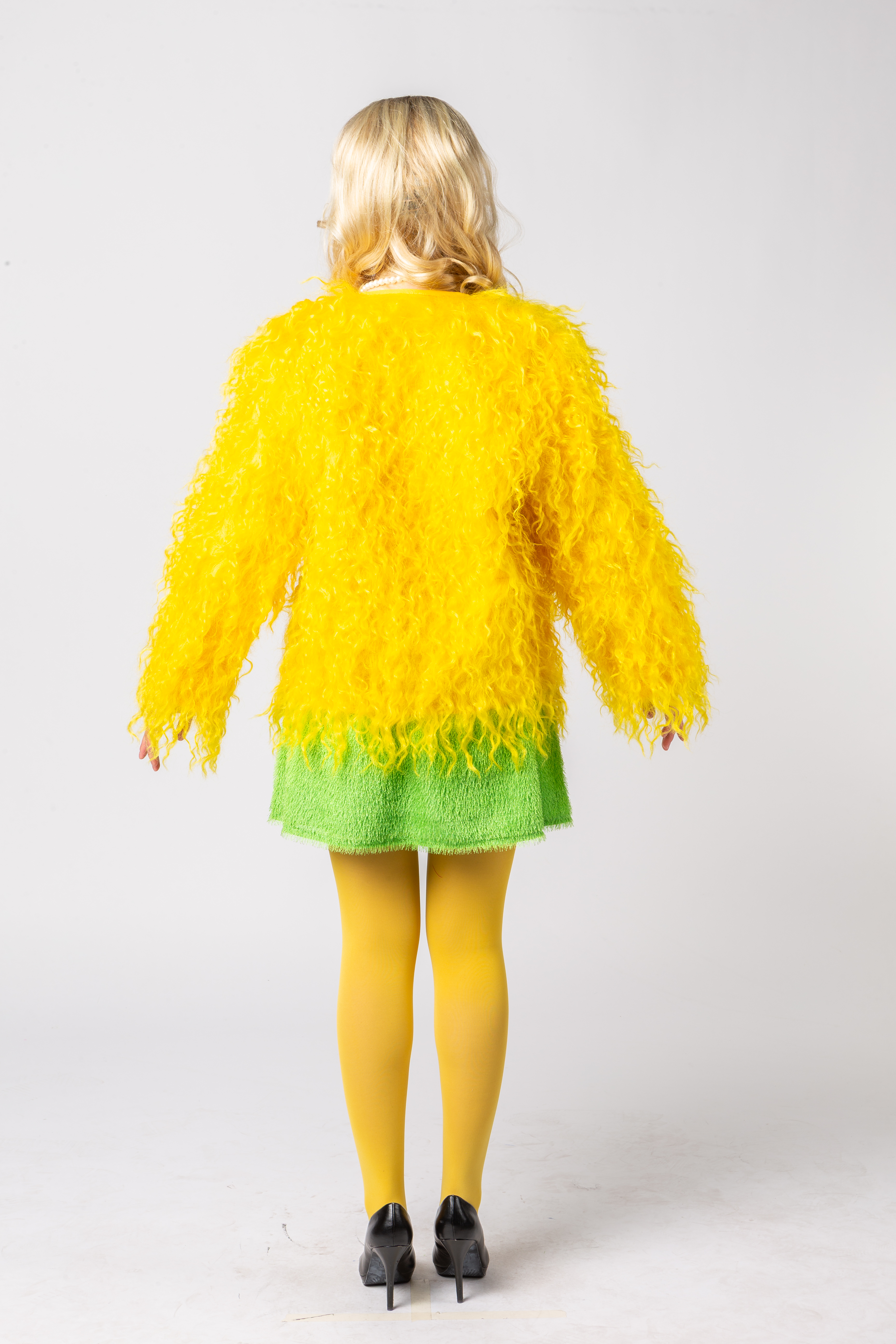 Veste hirsute, jaune