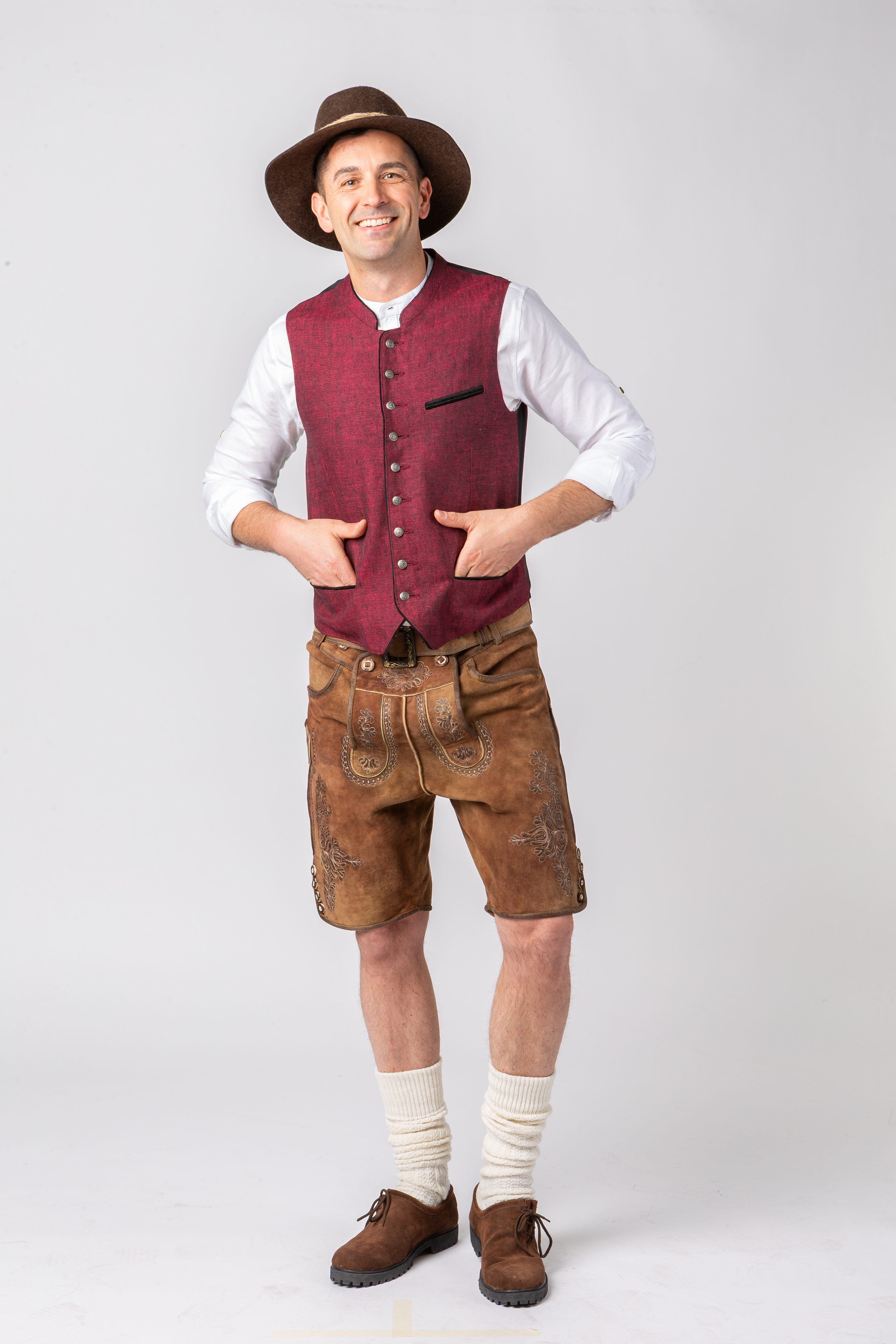 Gilet "Berghutten", rouge vin