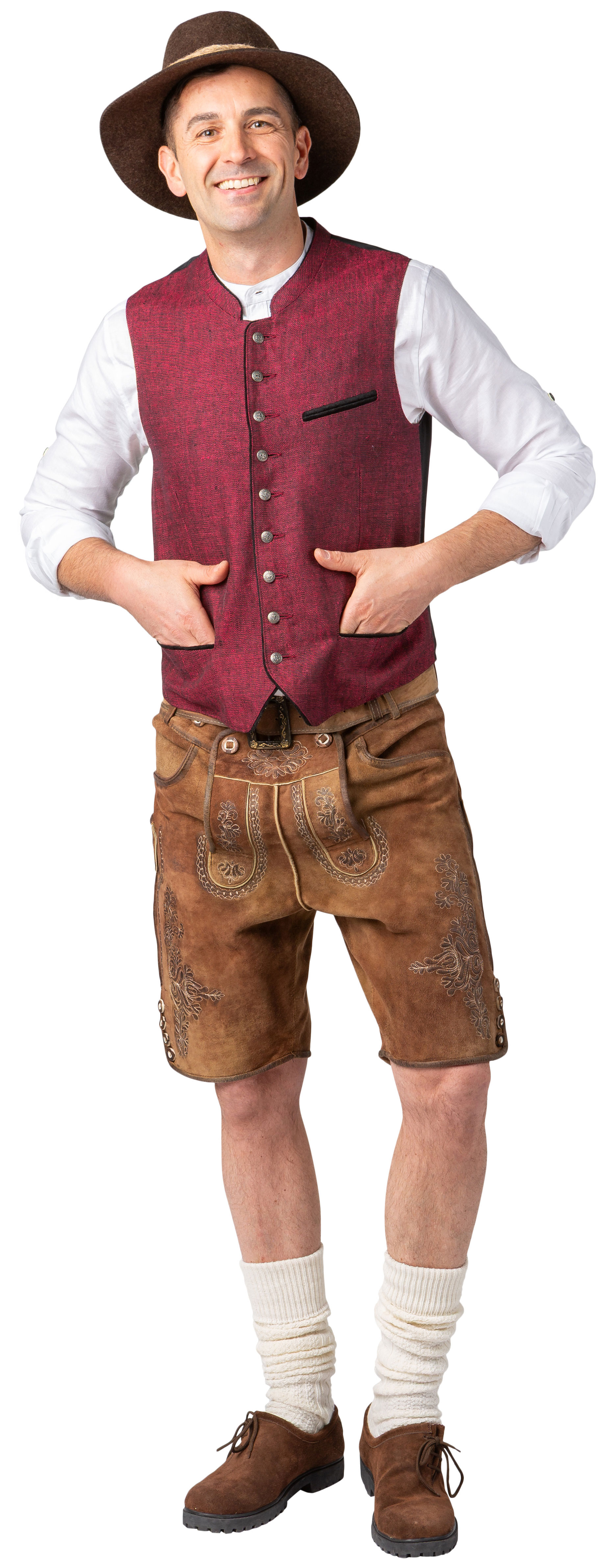 Weste 'Berghutten', weinrot