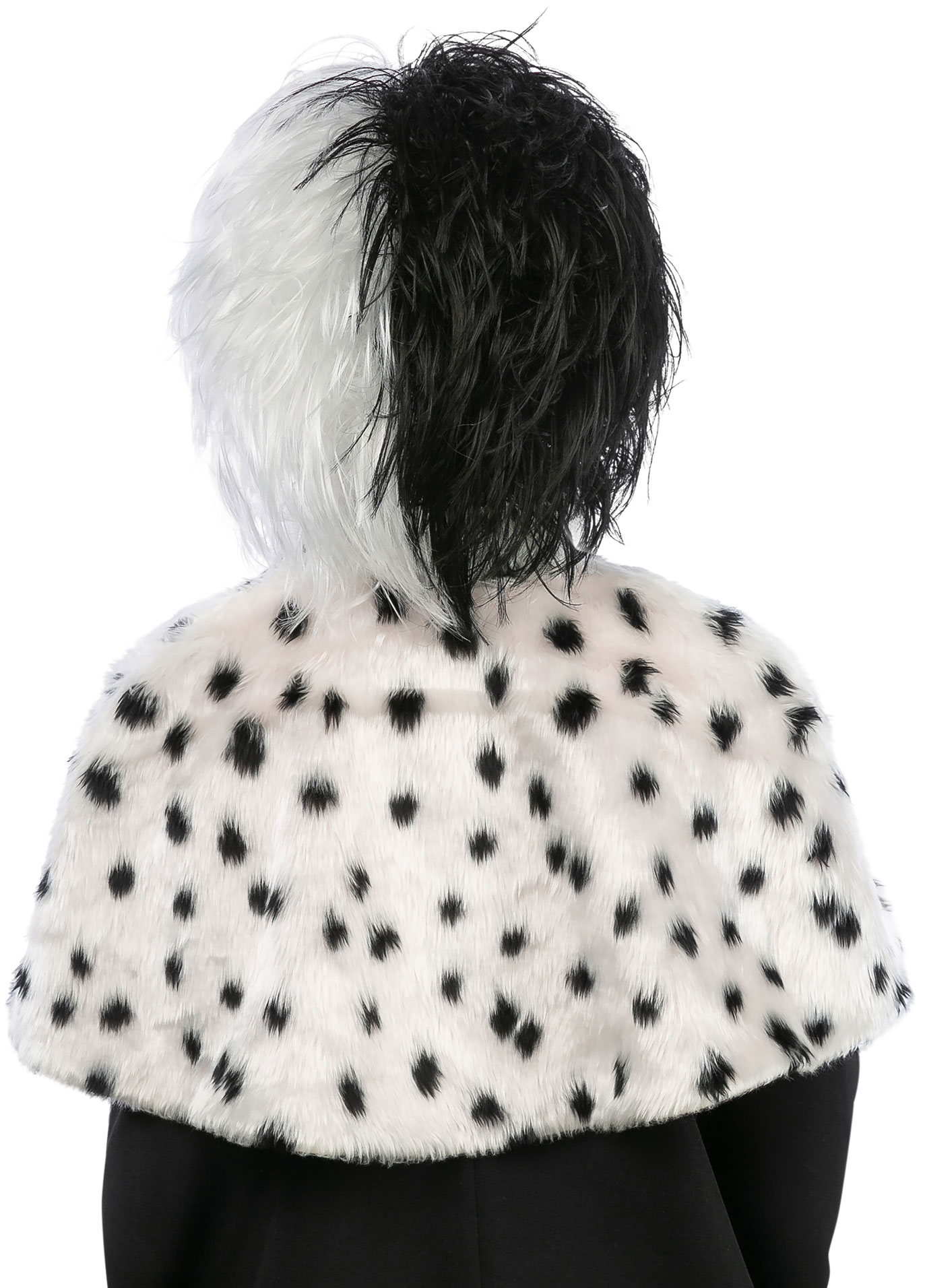 Baroness wig, black-white