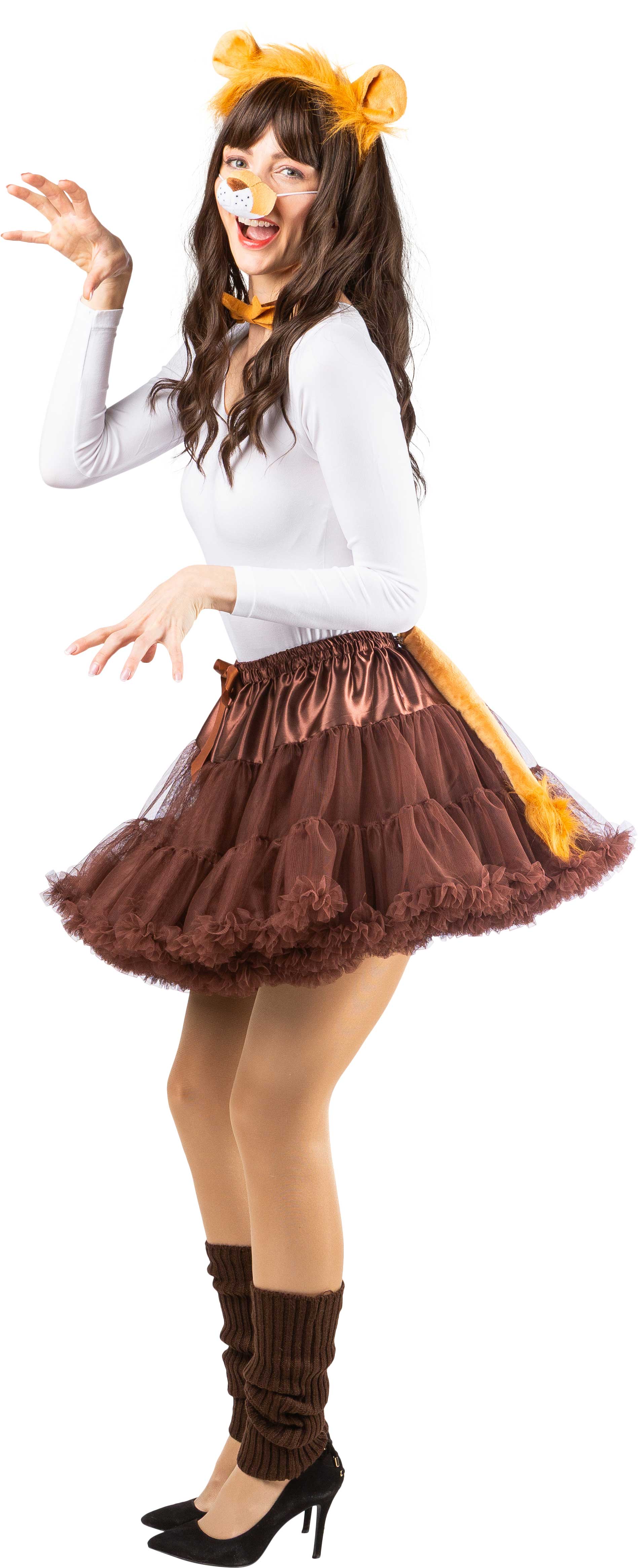 Tutu court à volants, marron