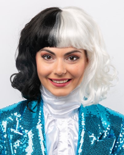 Cruella Wig, black/white 