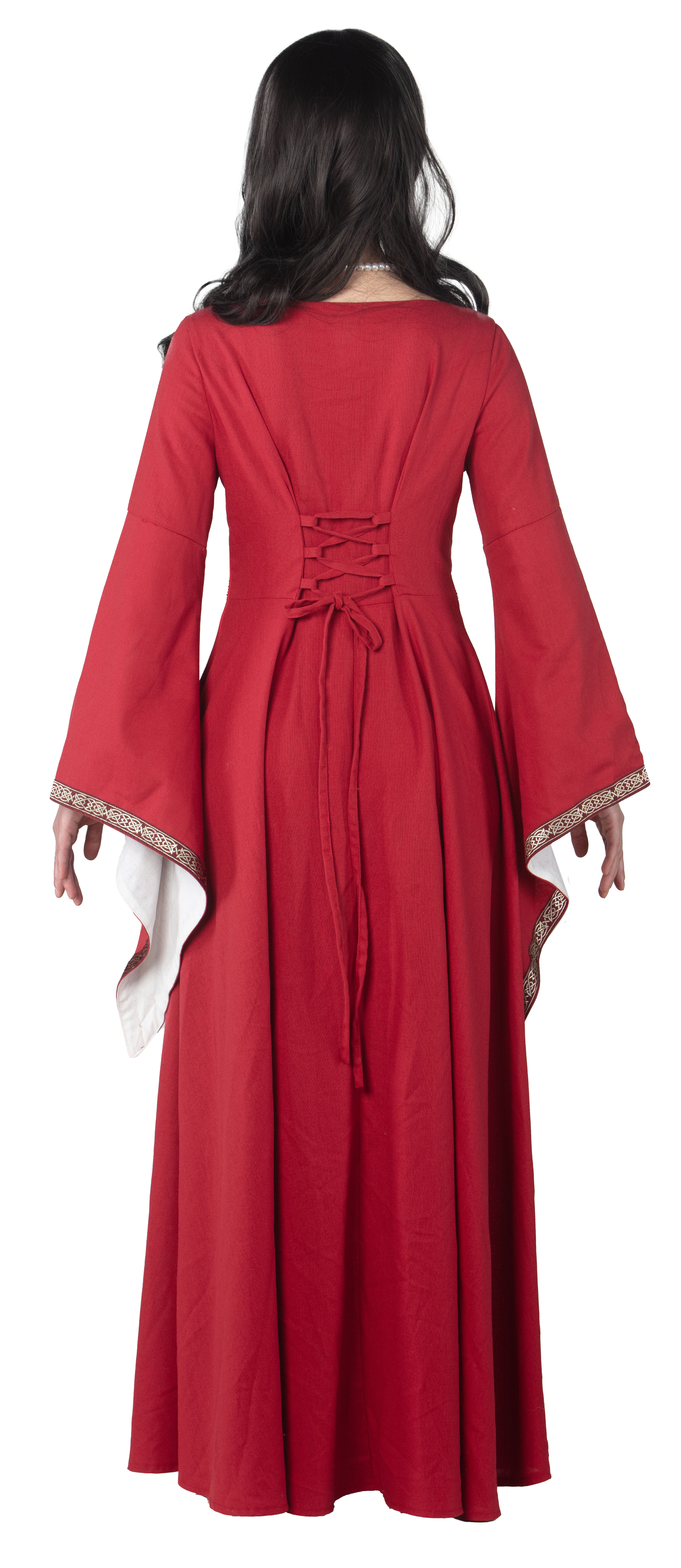 Mittelalterliche Magd, weinrot