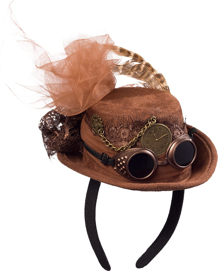 Mini steampunk hat, brown