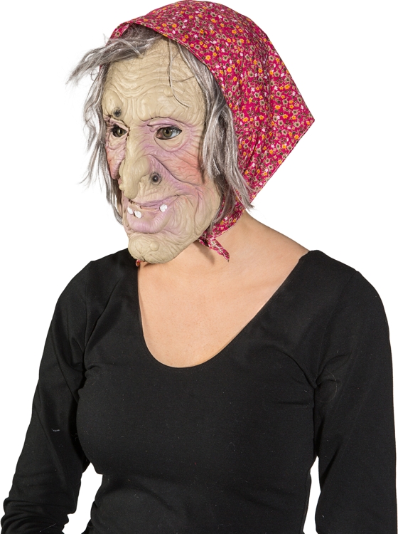 Witch-Mask with headscarf and hair