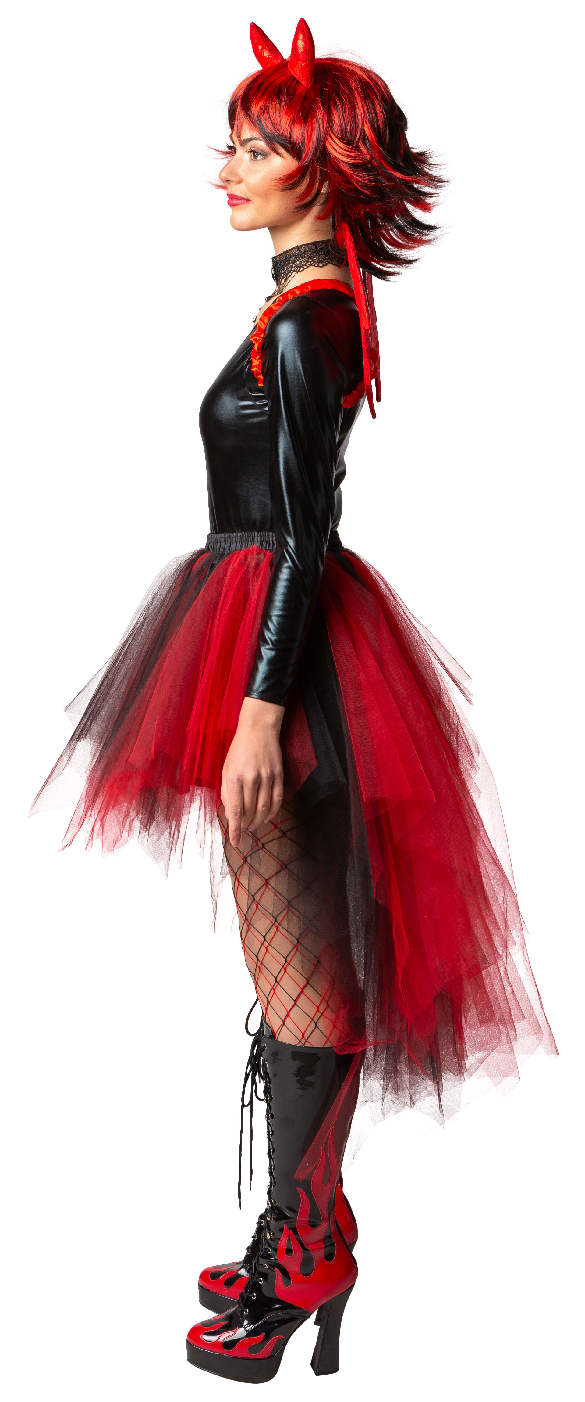 tutu vokuhila, red/black