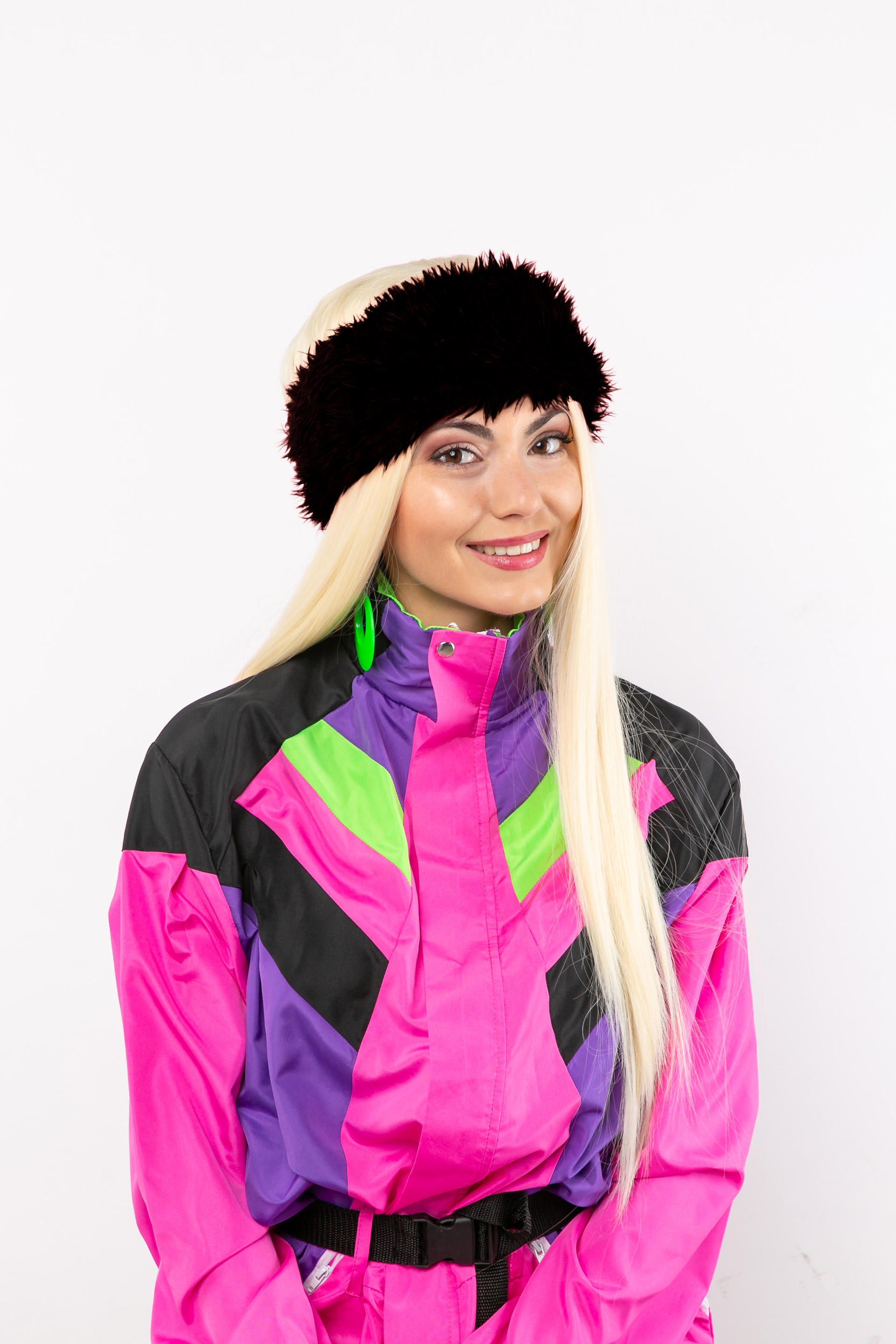 Headband fur, black