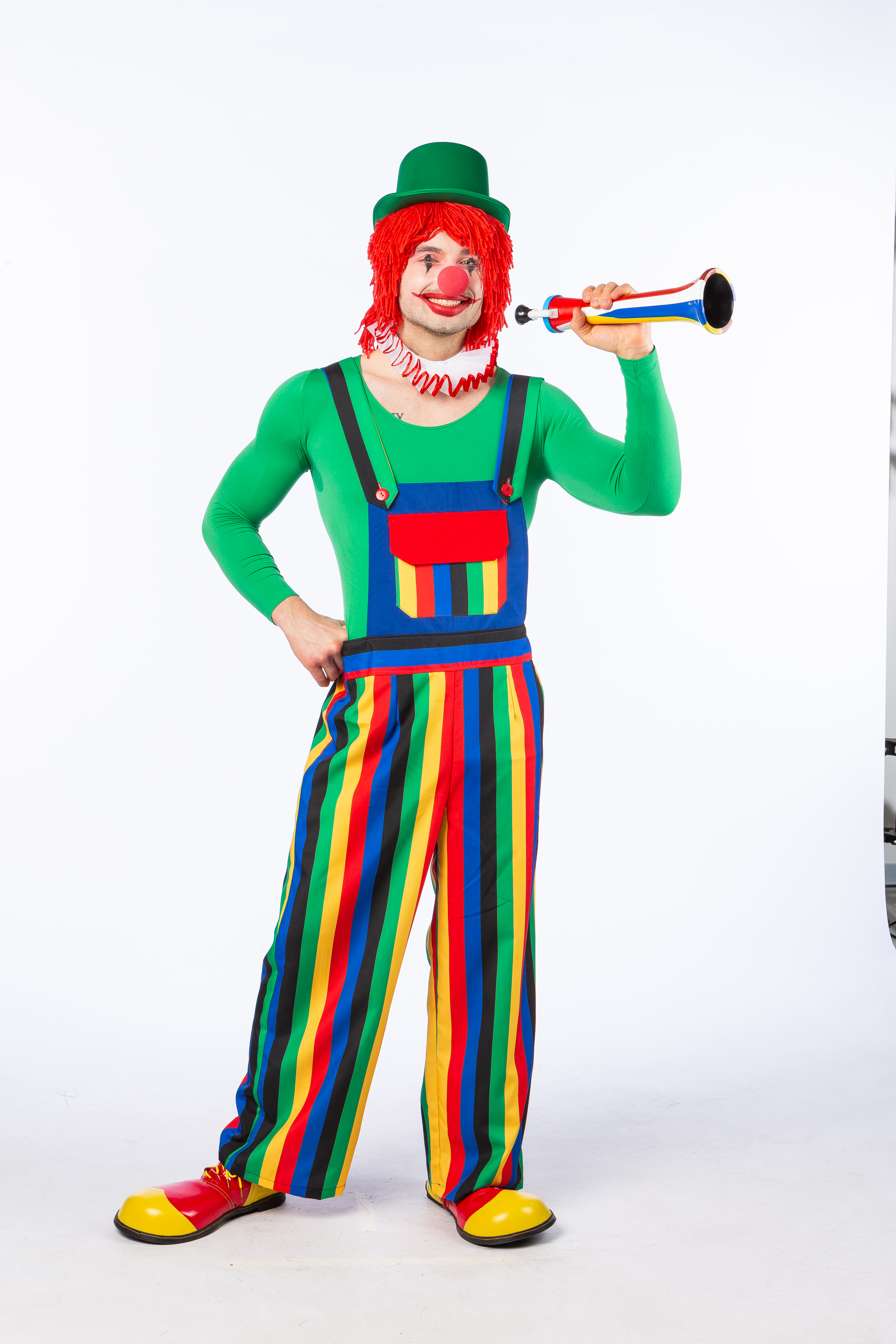 Clown pants with stripes