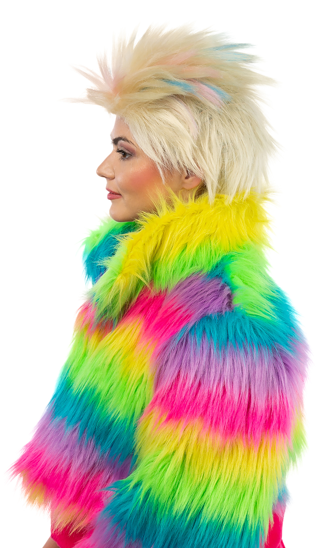 Plüschjacke langes Flor, multicolor