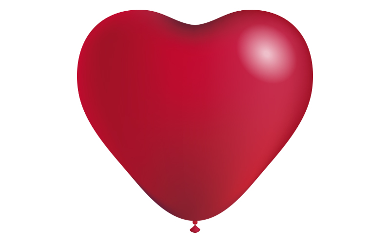 Latex balloons red in heart shape 