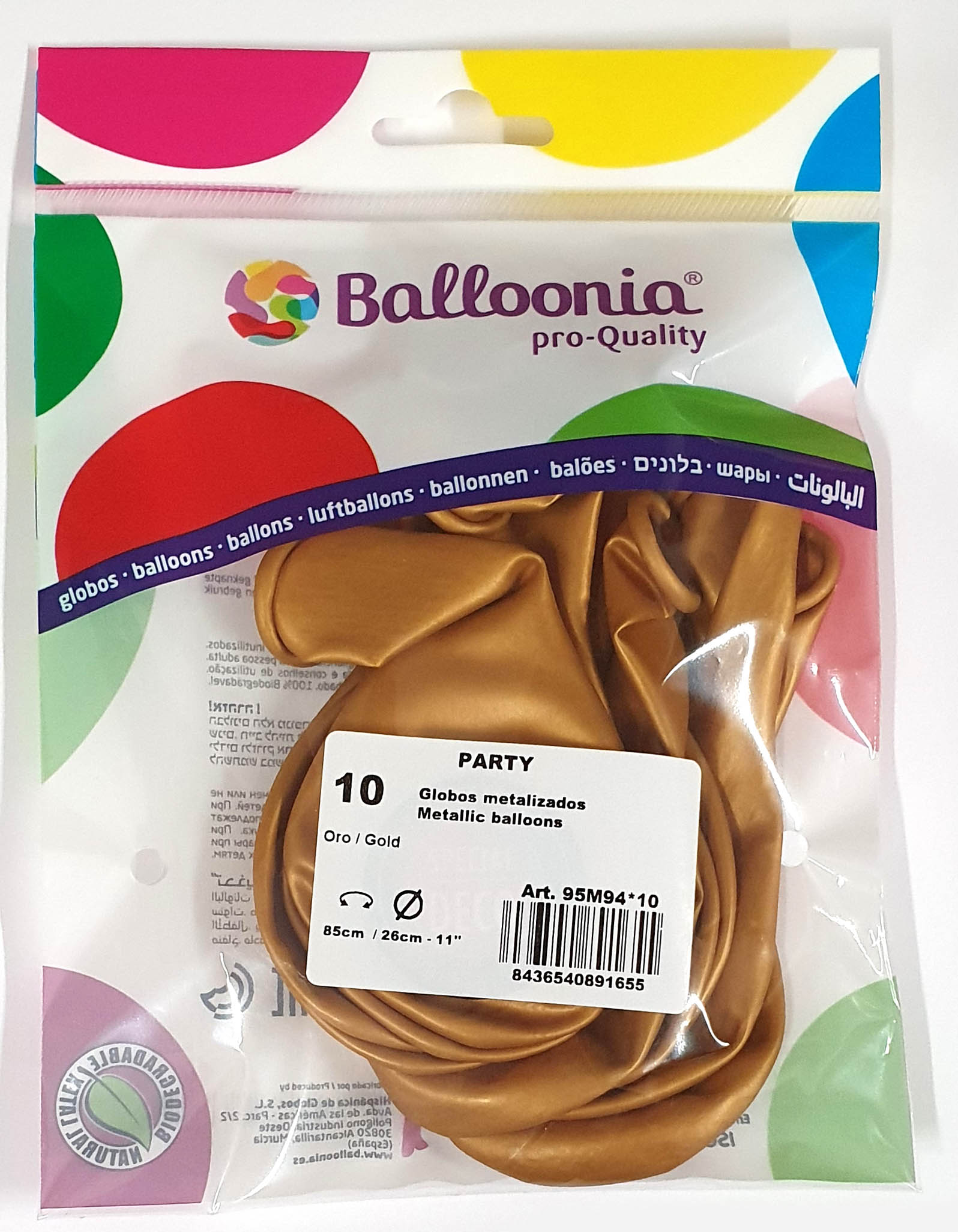 Latexballon Karneval 10 Stück, gold