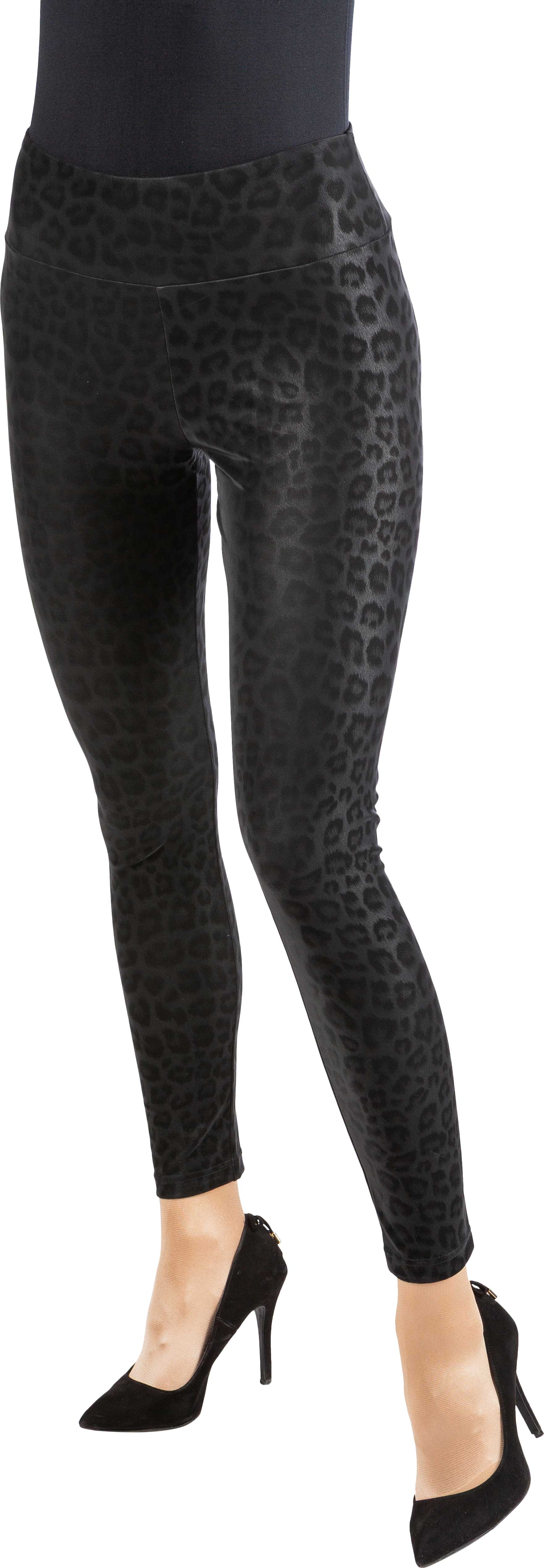 Leggings Leo schwarz, hoher Bund 