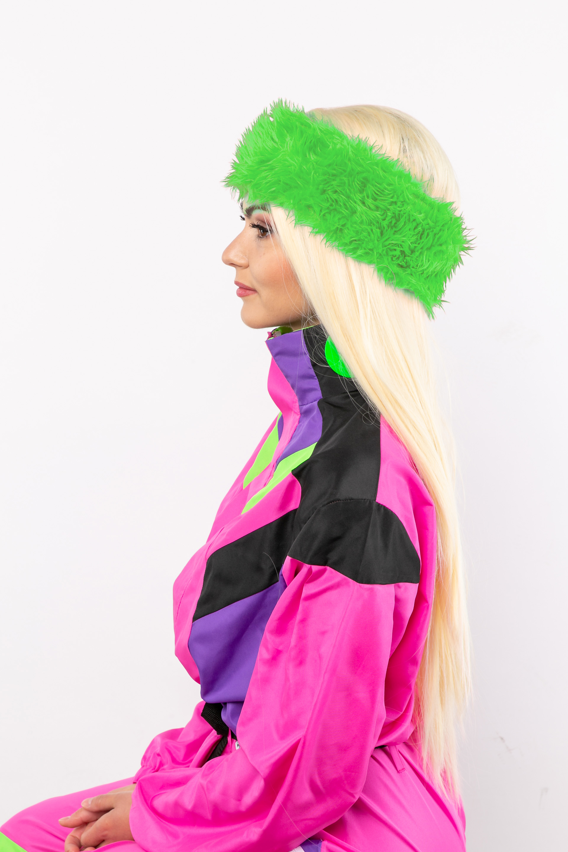 Headband fur, green Headband fur, green