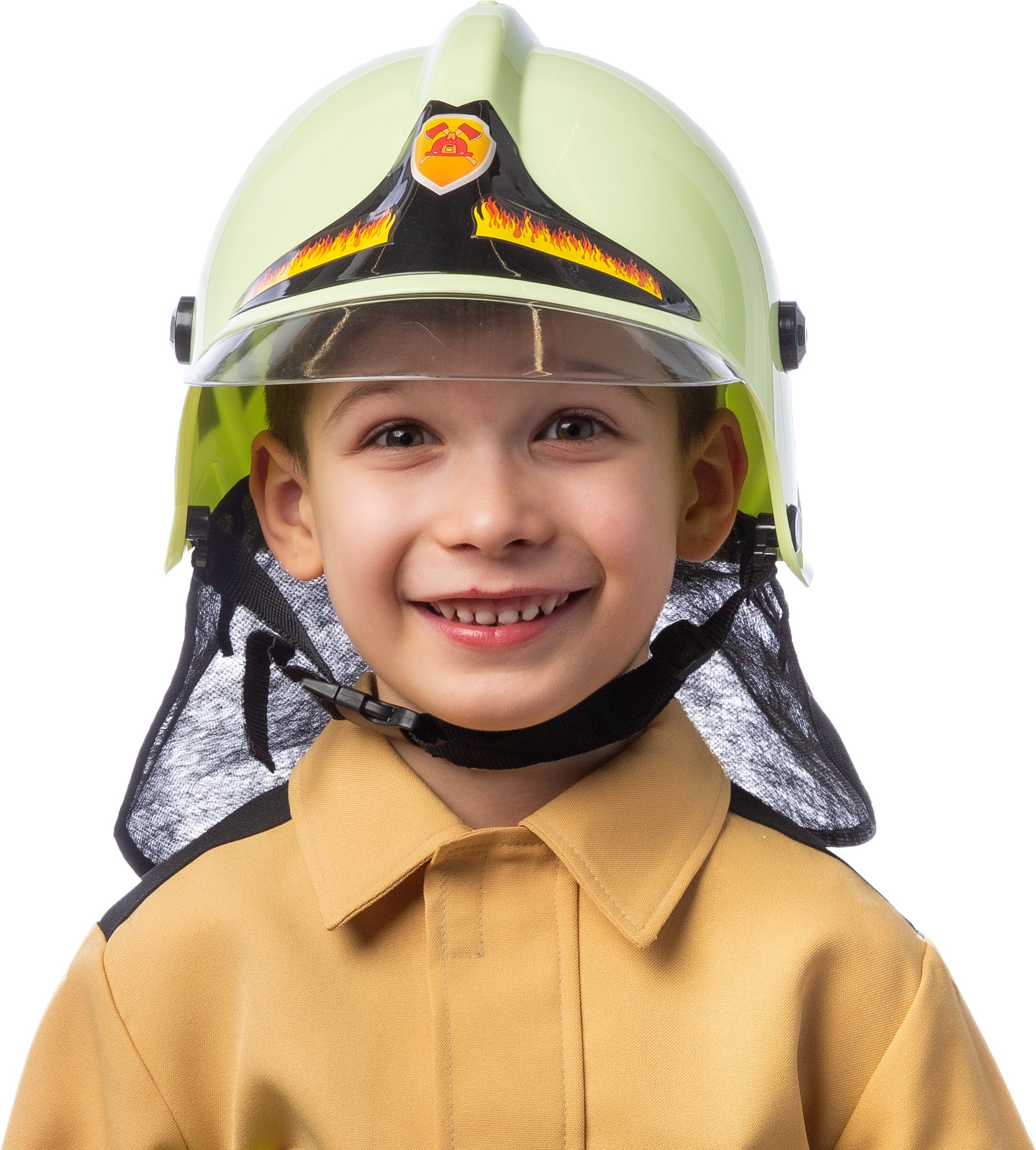 firefighter helmet sporty, bright yellow