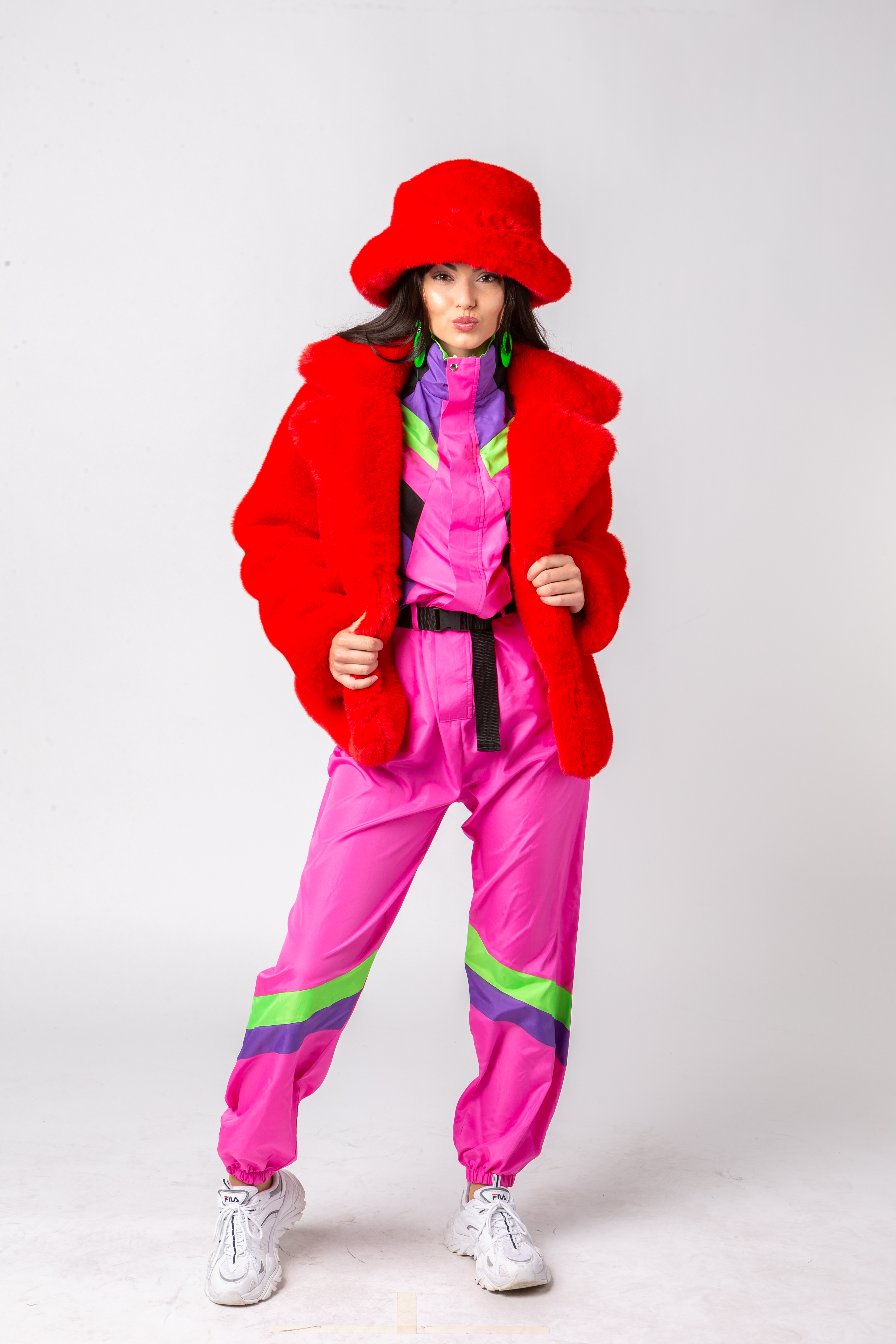 Veste en peluche, rouge
