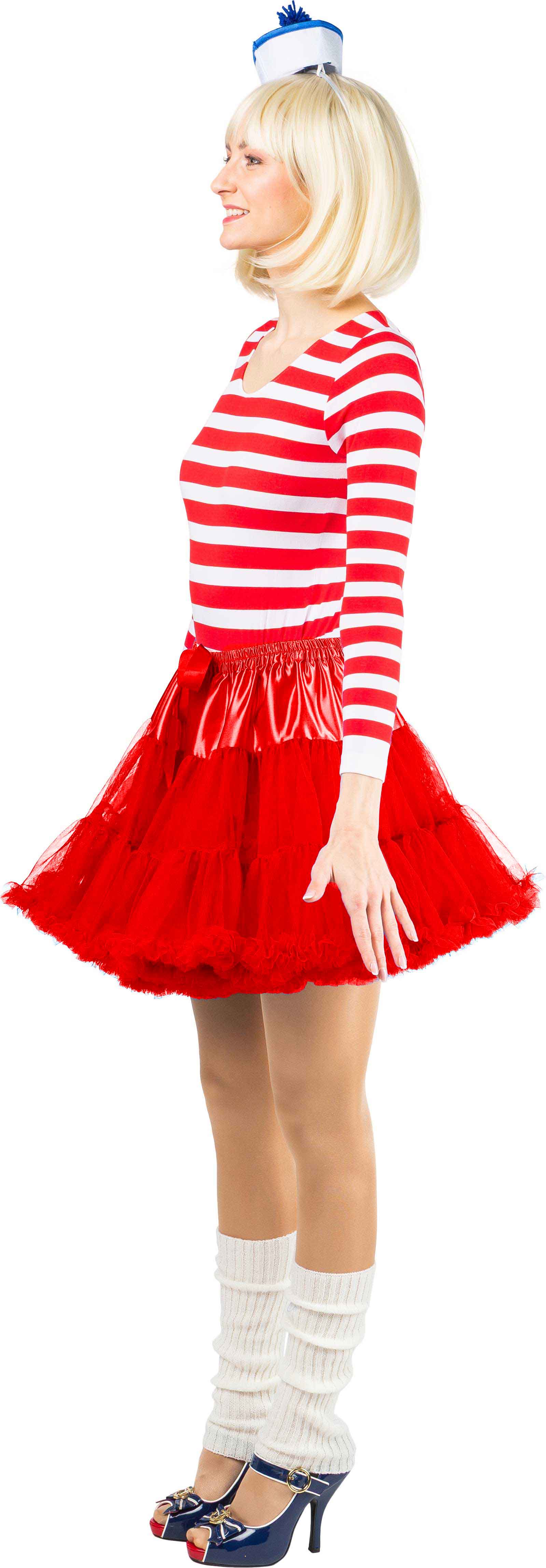 Short tutu with a frill, red