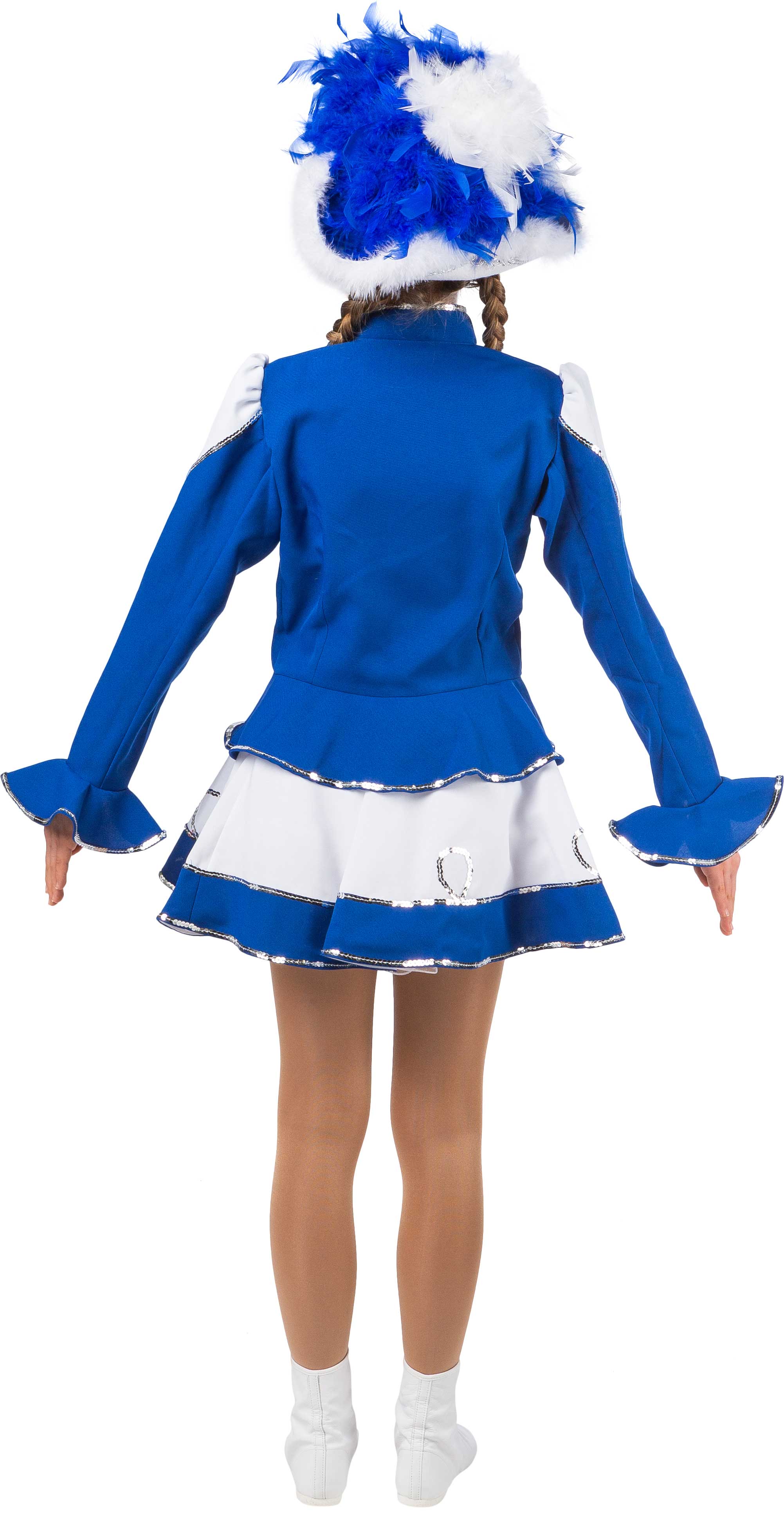 Sparkl costume, blue-white with silver trim