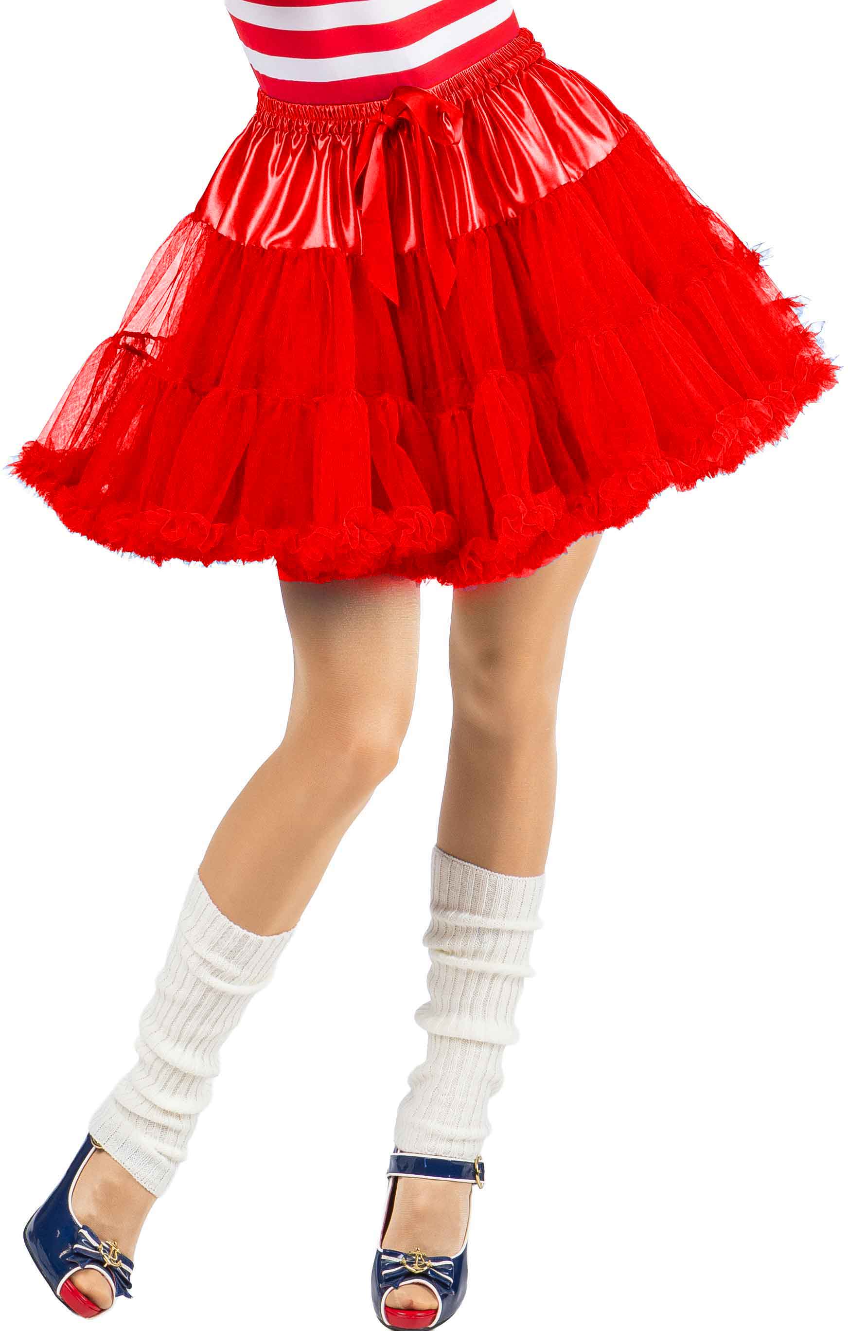 Short tutu with a frill, red