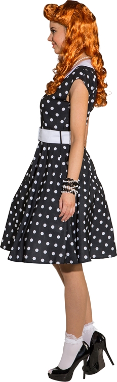 Rock'n roll dress black, white dotted