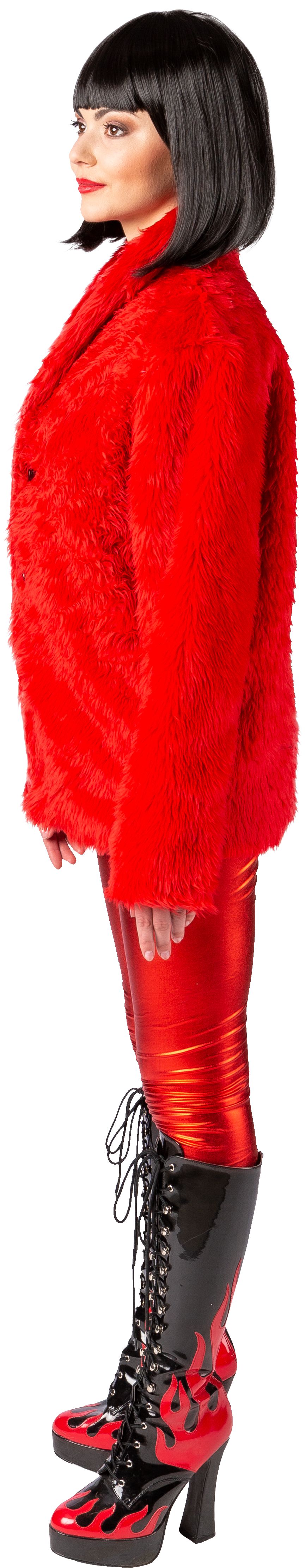 Plüsch-Jacke, rot, S/M