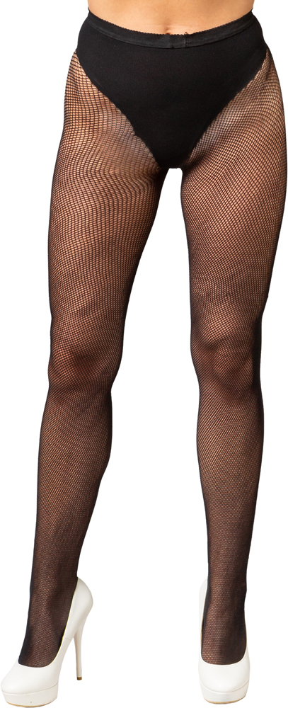 Mesh tights with panty, black