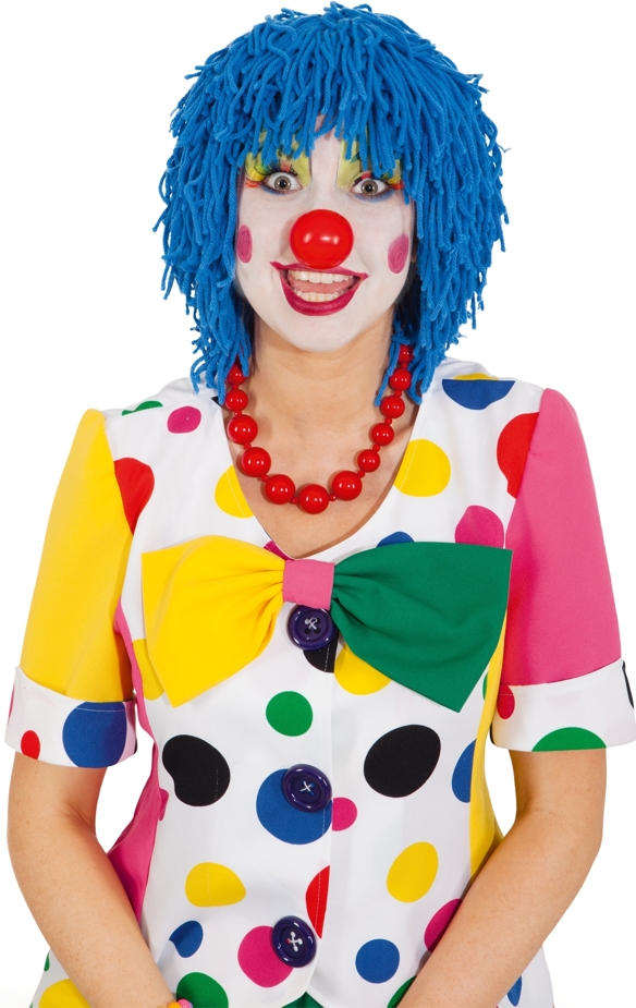 Wool clown wig, blue