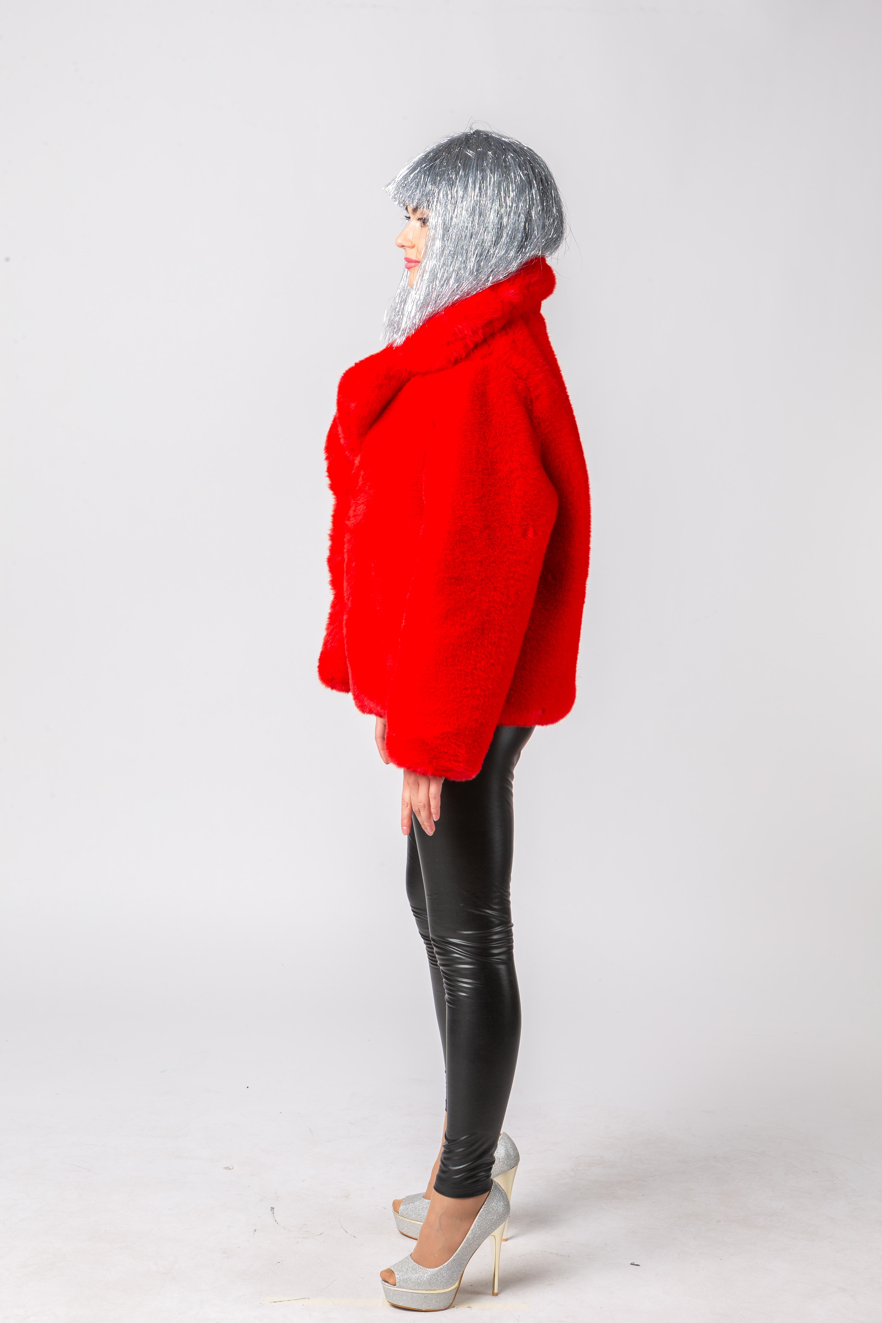 Veste en peluche, rouge