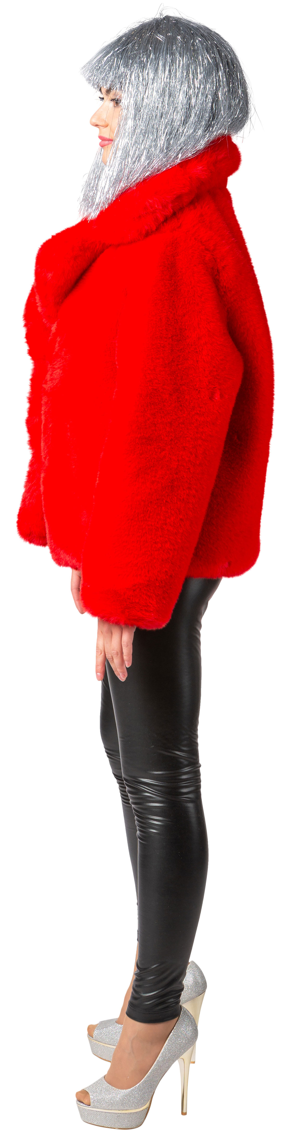 Veste en peluche, rouge