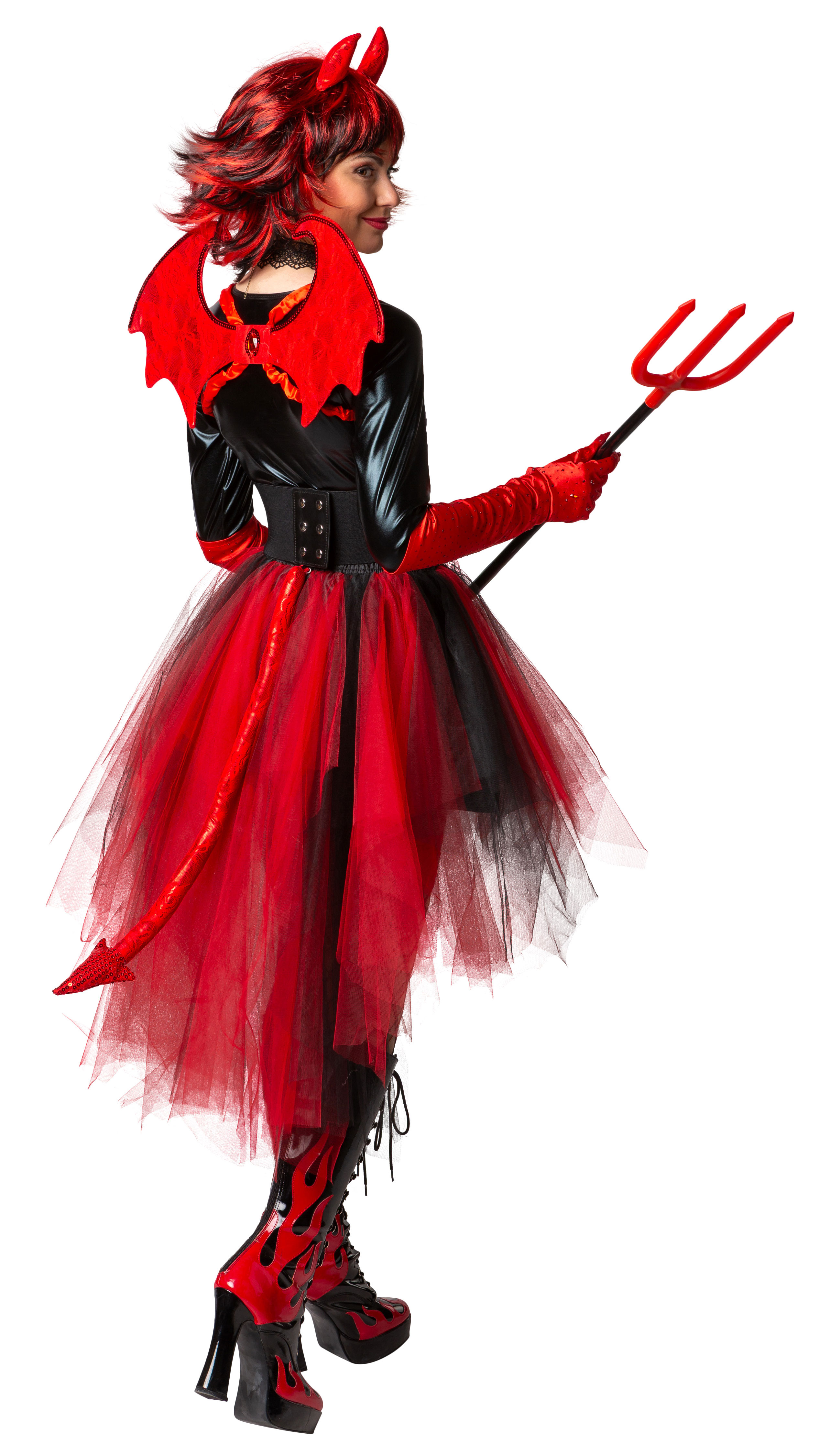 tutu vokuhila, red/black