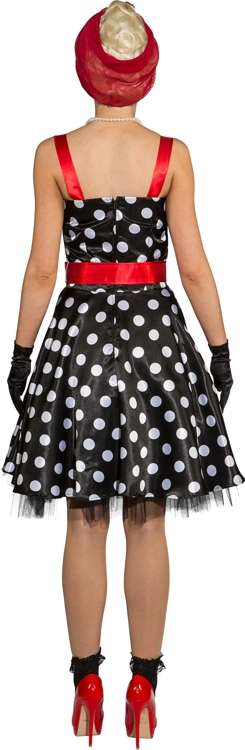 Rock'n roll dress black, white dotted