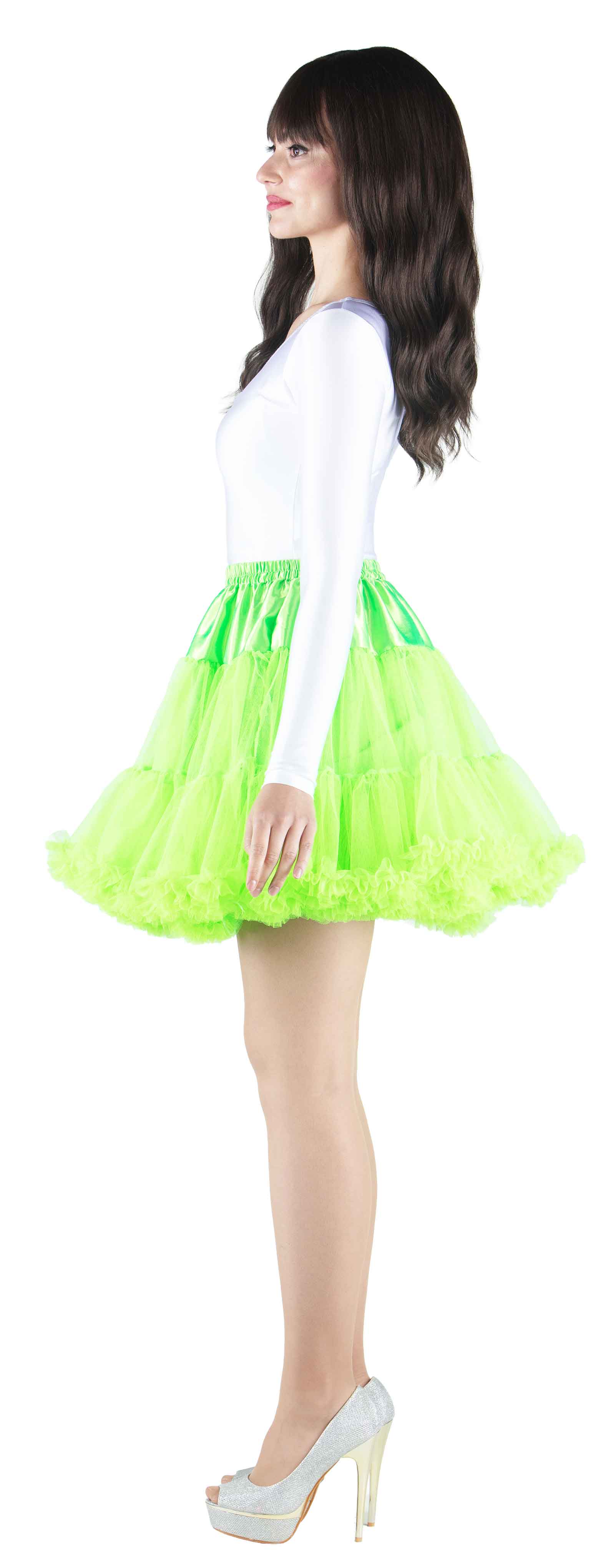 Short tutu with a frill, neon green