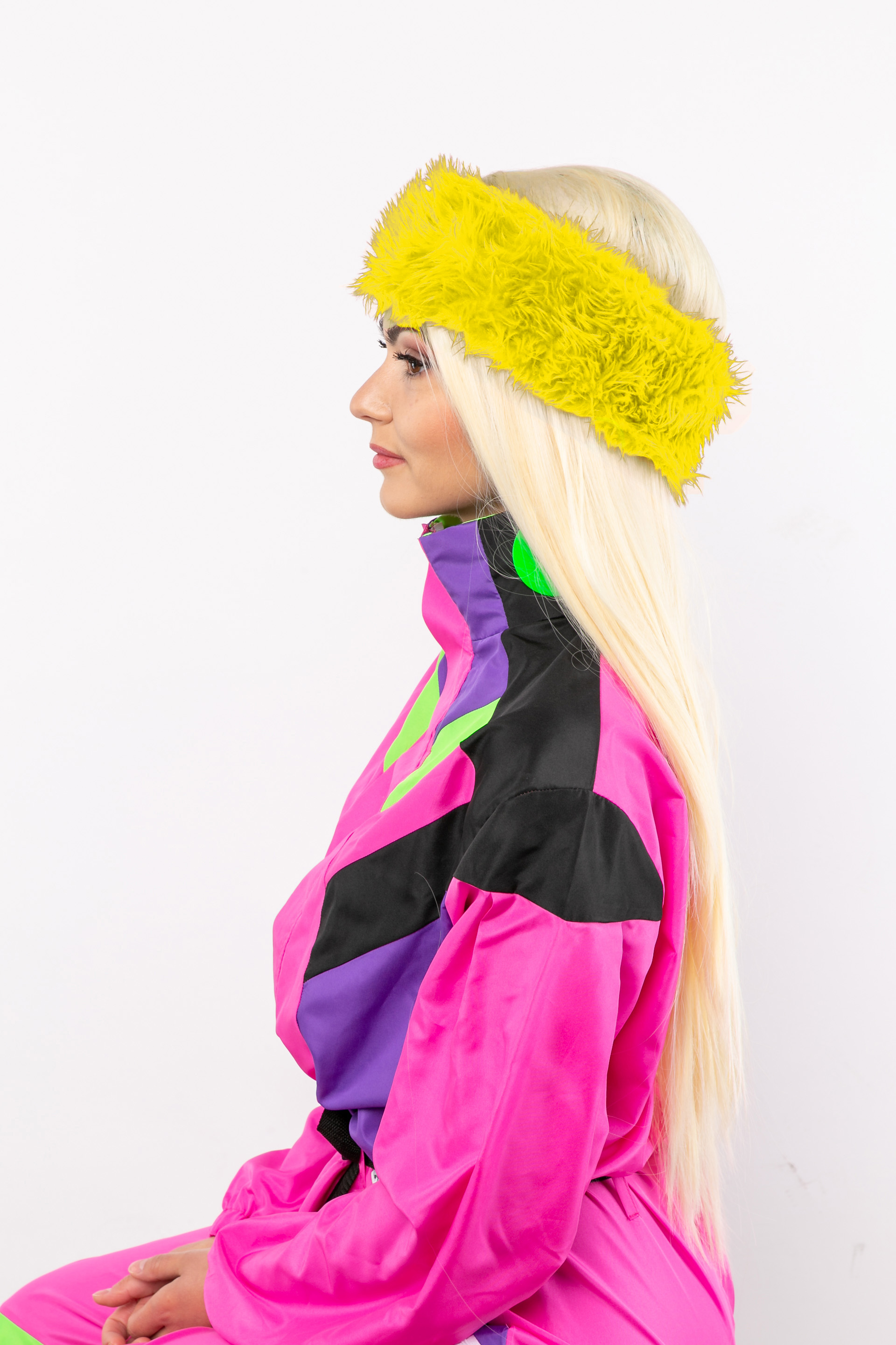 Headband fur, yellow