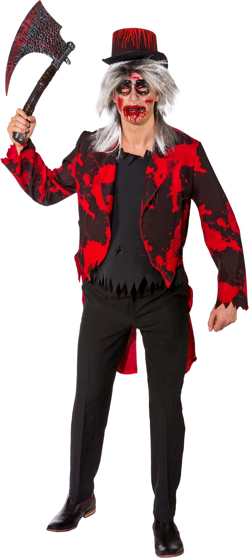 Shredded blood tailcoat, red/black