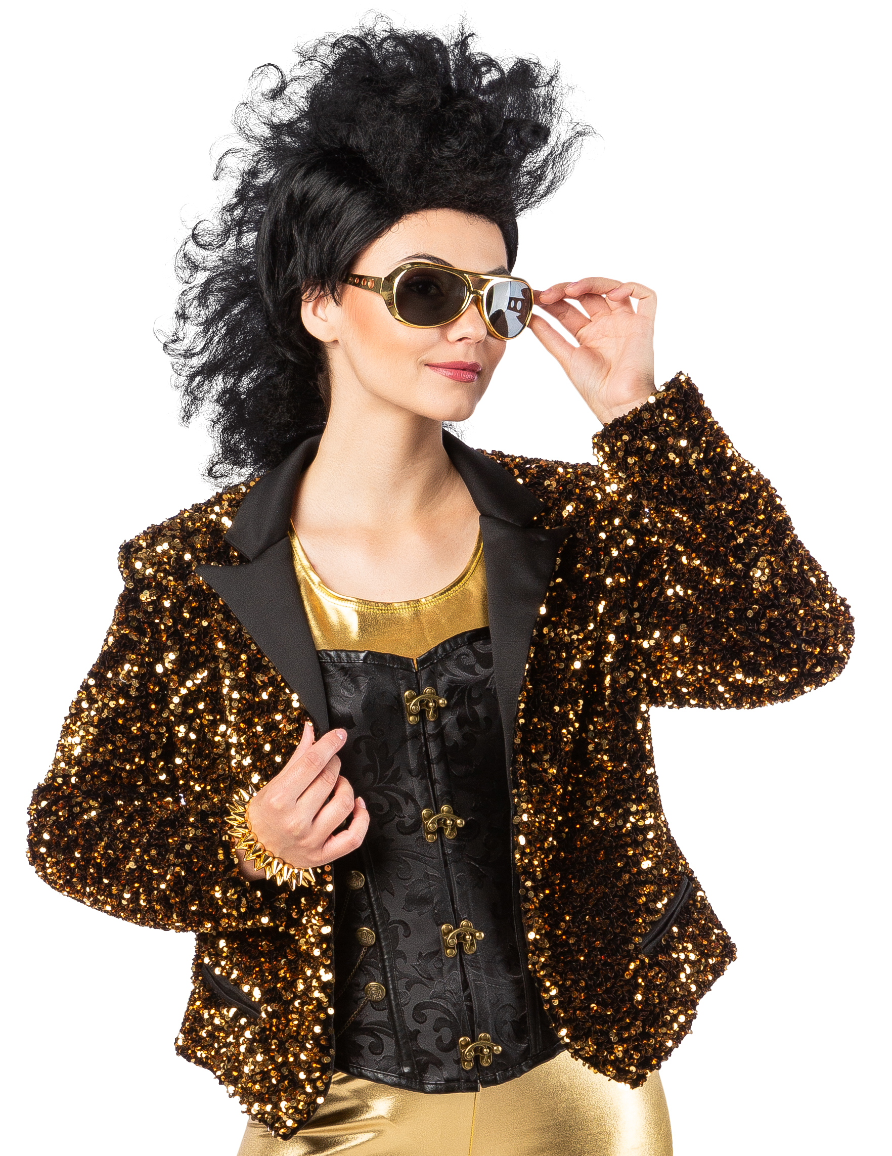 Veste à paillettes pour dames, doré