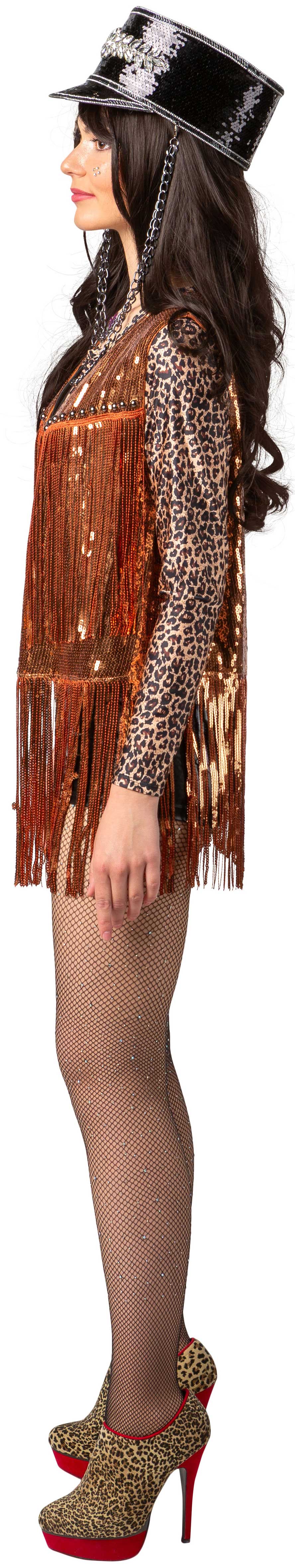 Paillettenweste, kupfer  -3XL/4XL