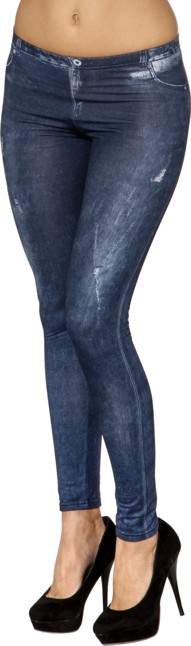 Leggings Jeans, blue - used look